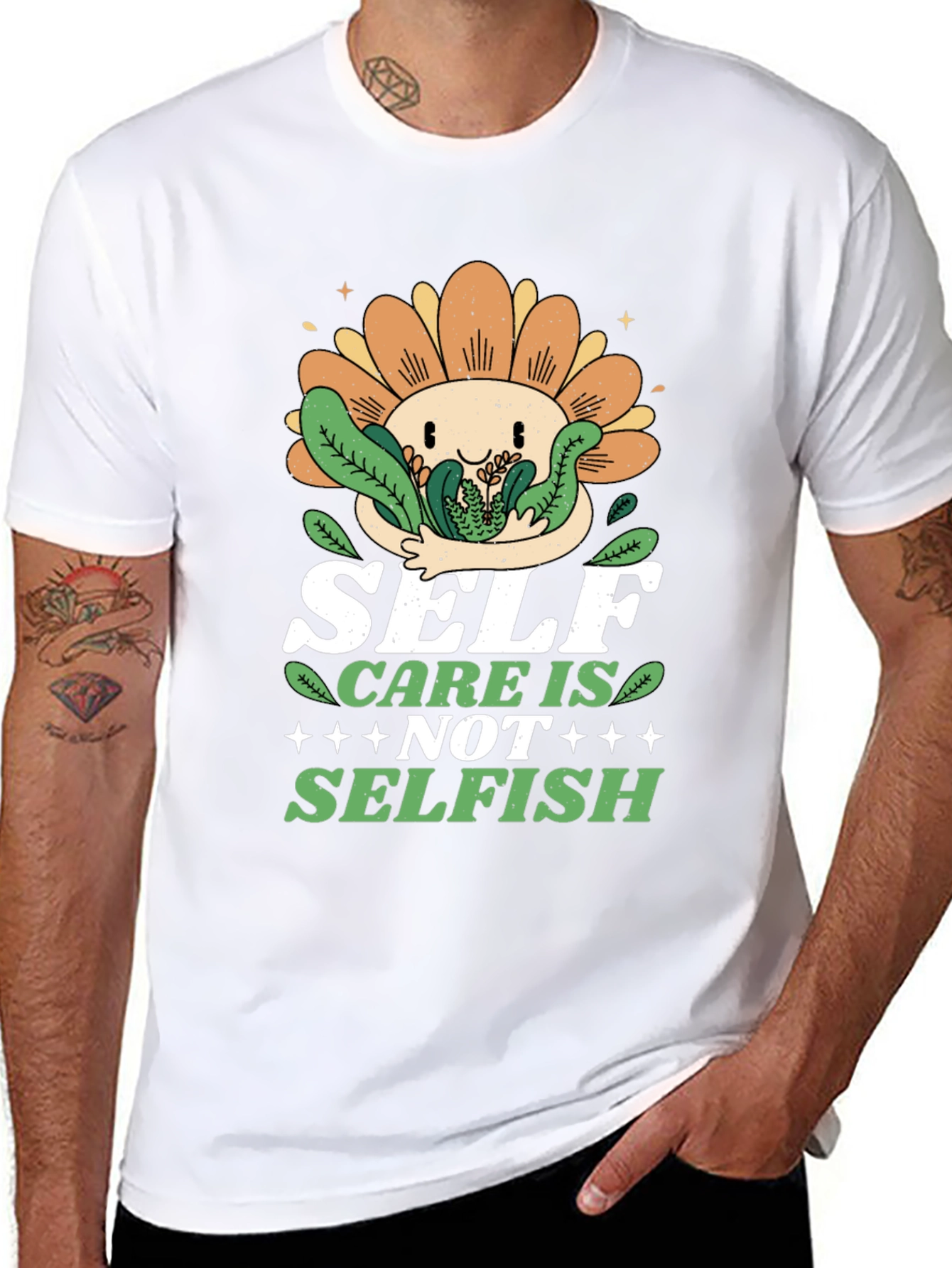 Black Self Care Is Not Selfish Graphic T-Shirt view 8