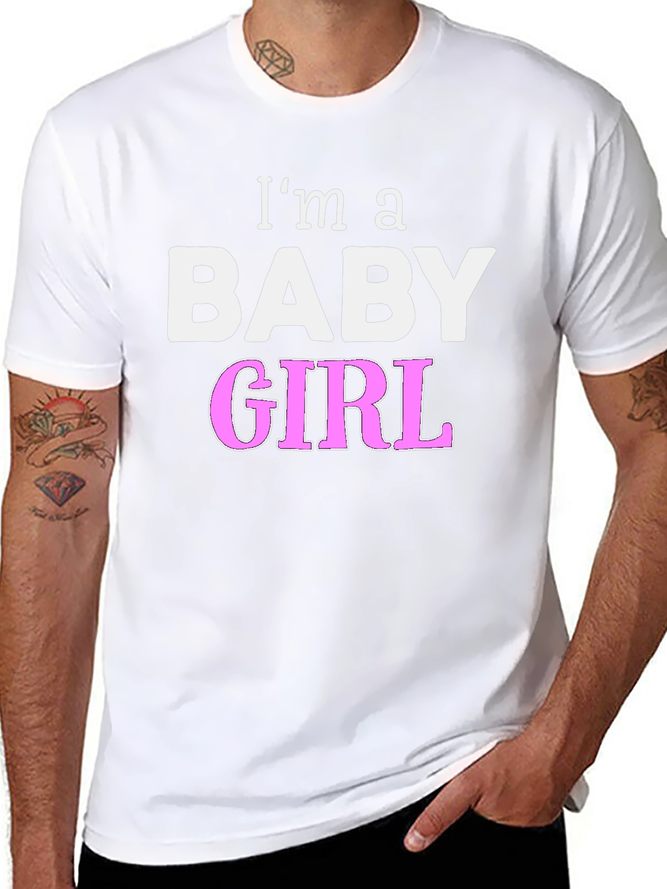 Black I'm a Baby Girl Novelty T-Shirt view 8