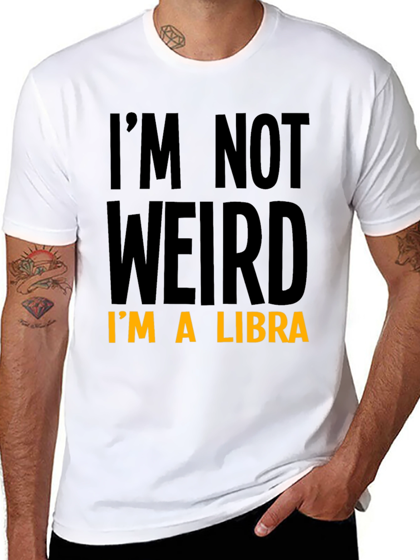 Black I'm Not Weird I'm A Libra Graphic Tee view 8