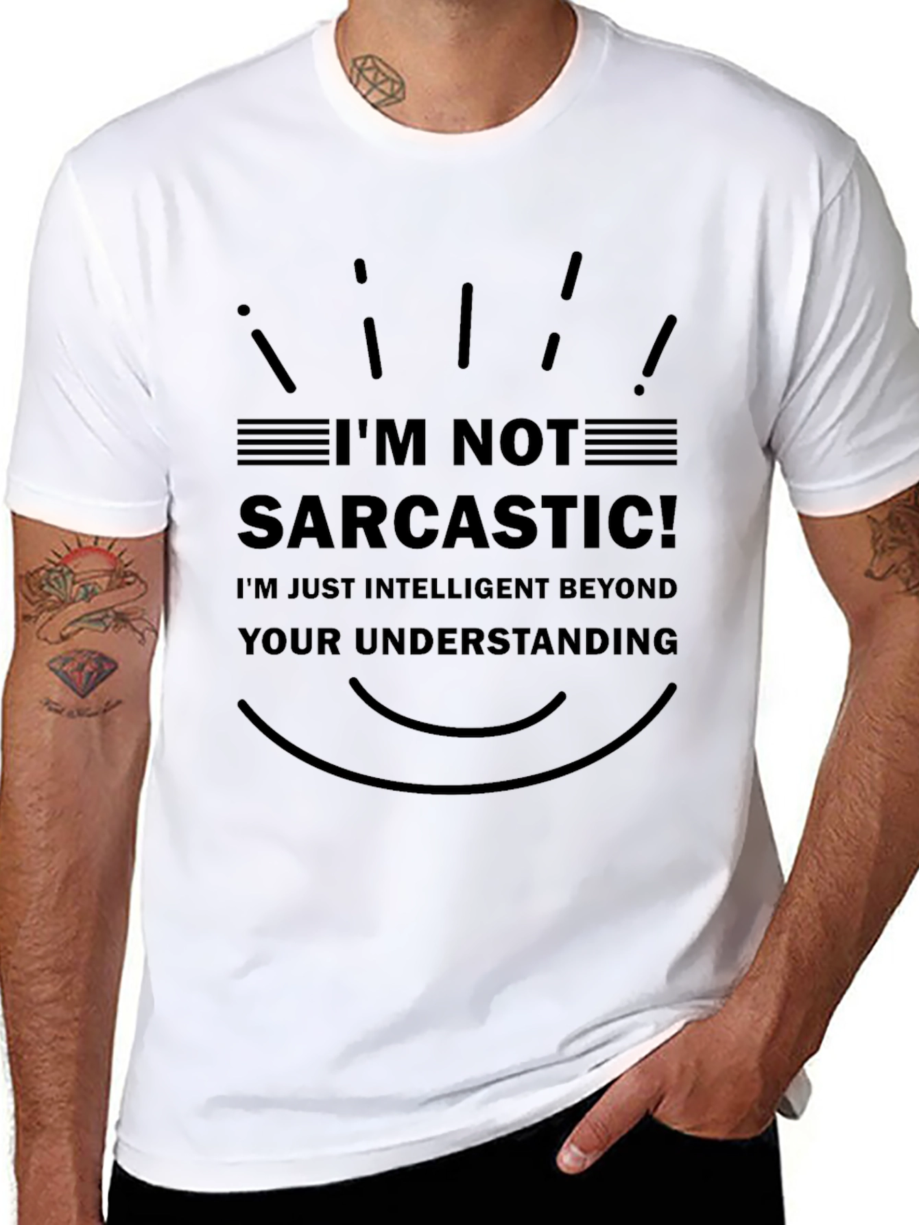 Black I'm Not Sarcastic T-Shirt - Intelligent Humor Tee view 8