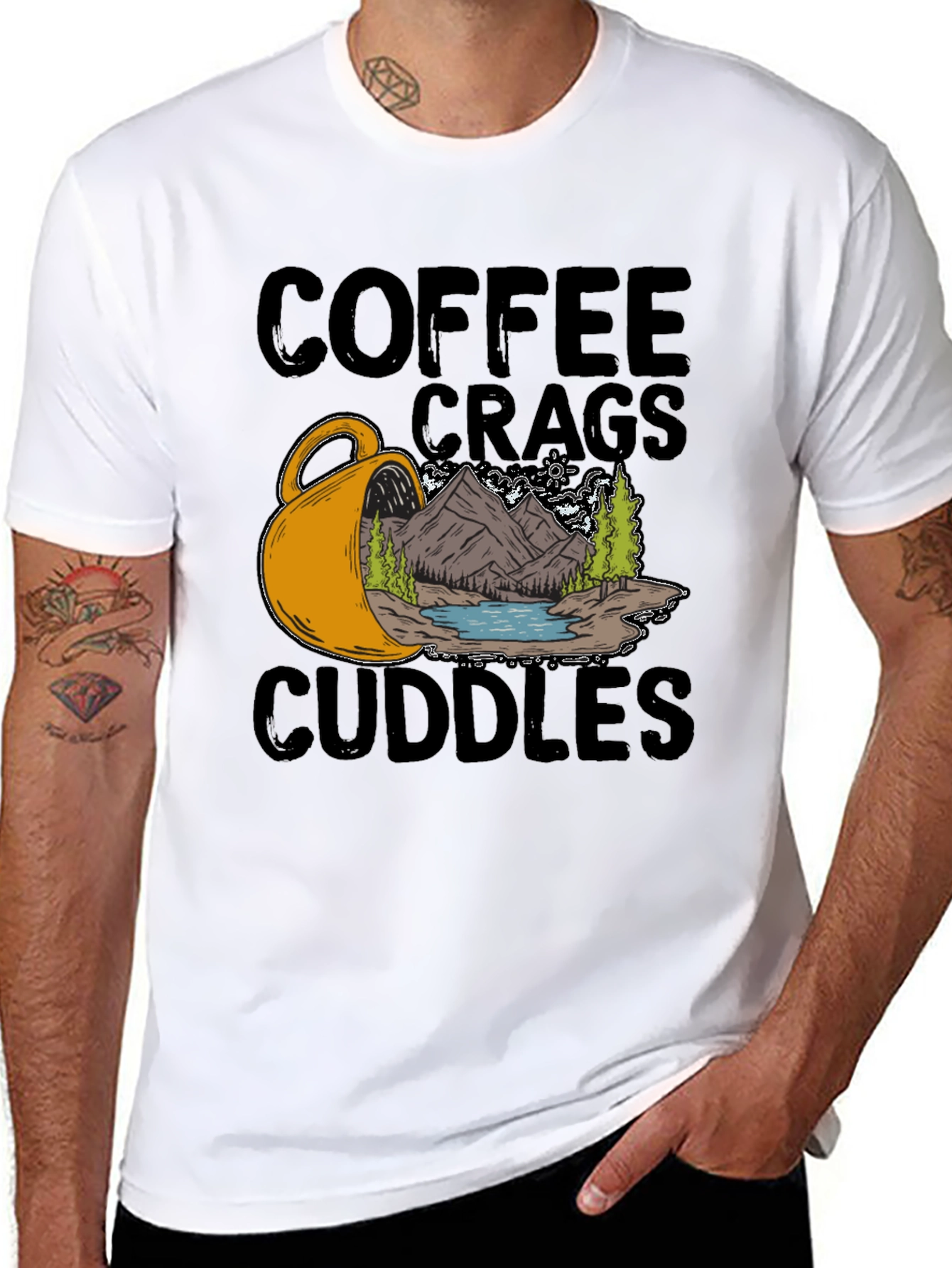 Black Coffee Crags Cuddles Graphic Tee view 8