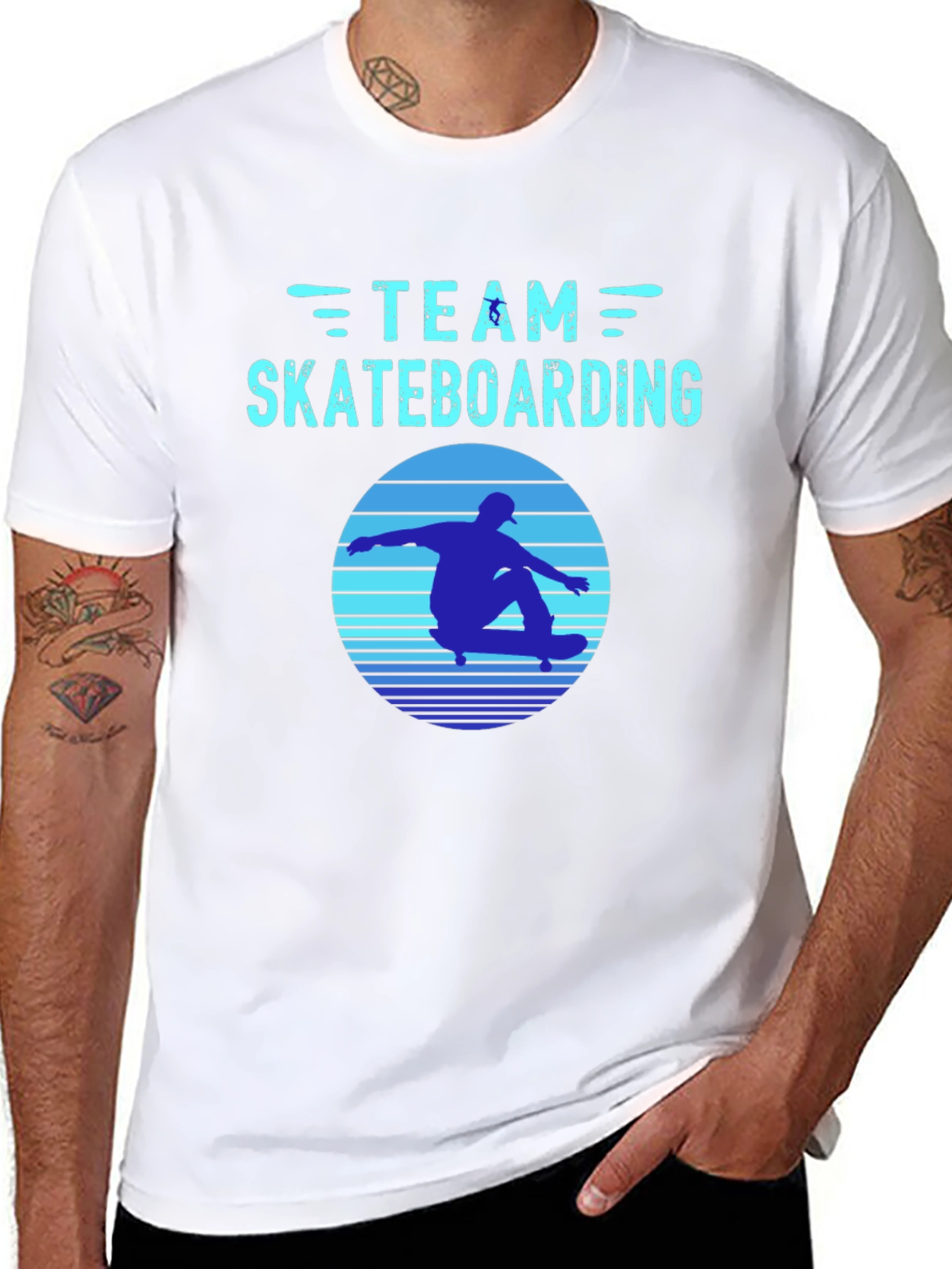 Black Team Skateboarding Graphic Tee - Black view 8