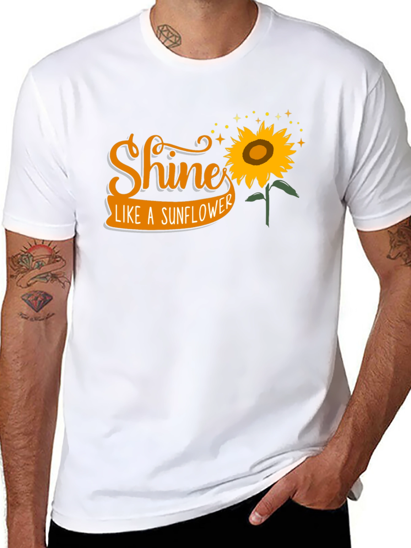 Black Shine Like A Sunflower Graphic Tee view 8