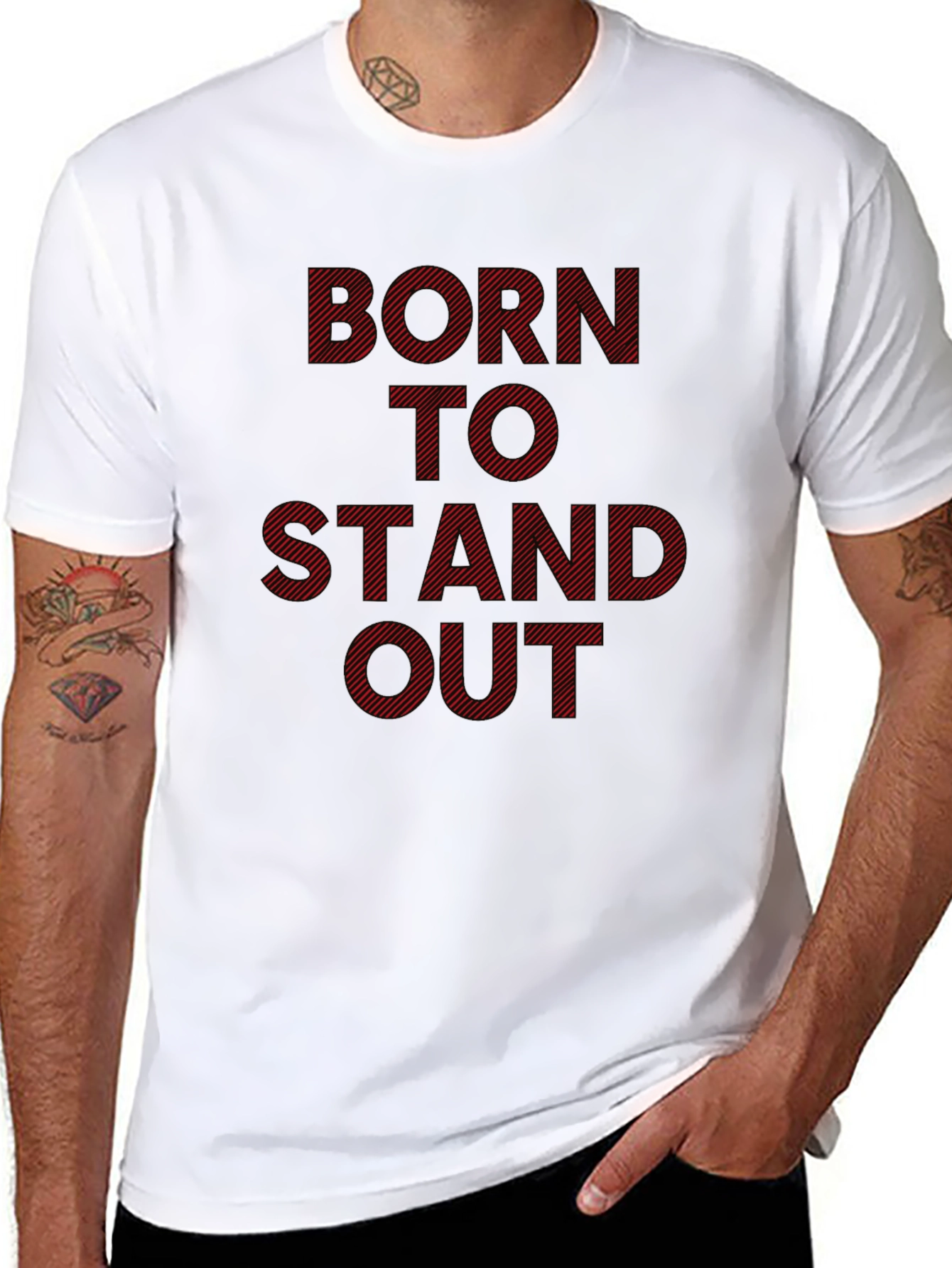 Black Born to Stand Out Black Graphic Tee view 8