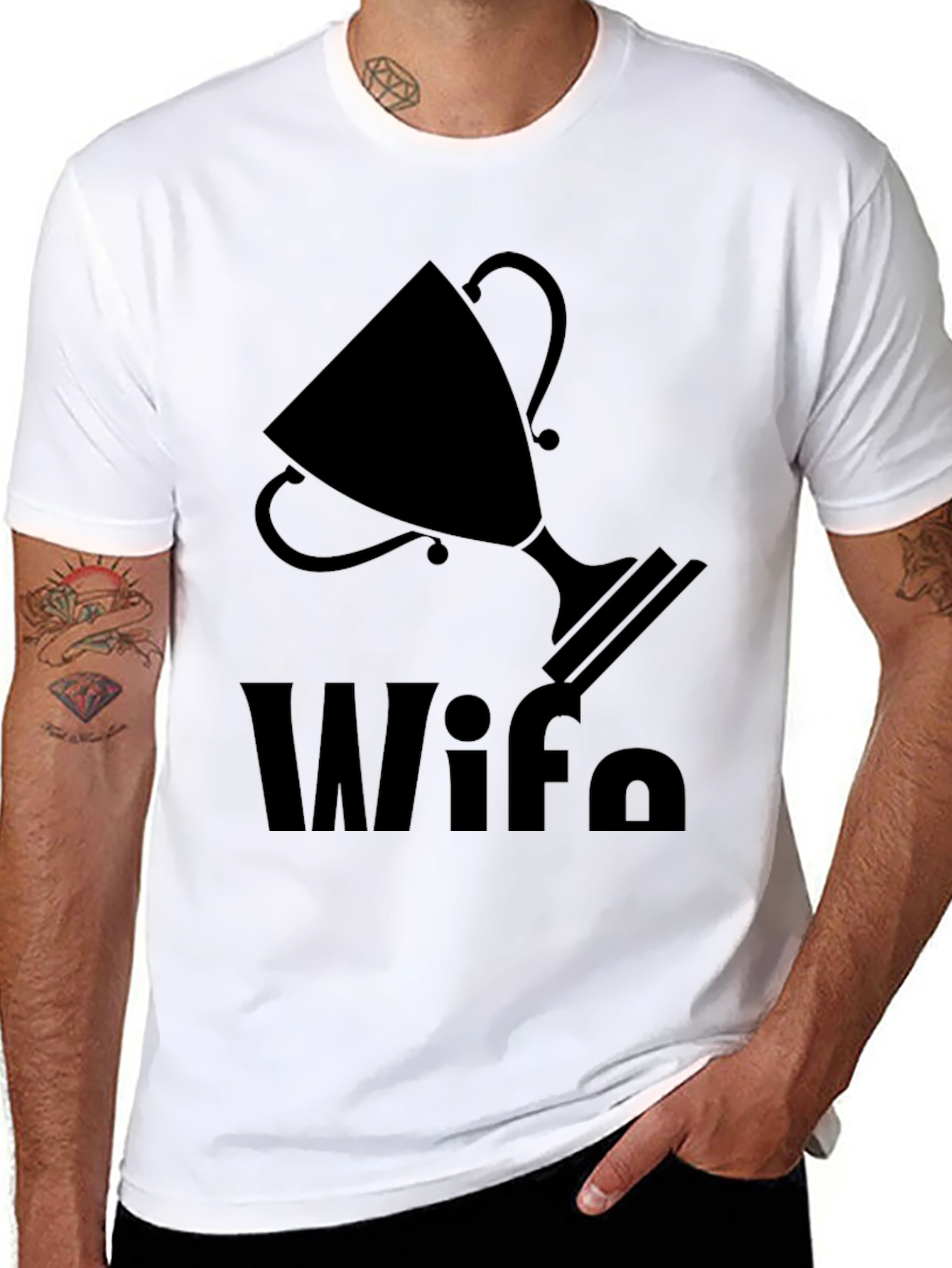 Black Wife Trophy Graphic T-Shirt view 8