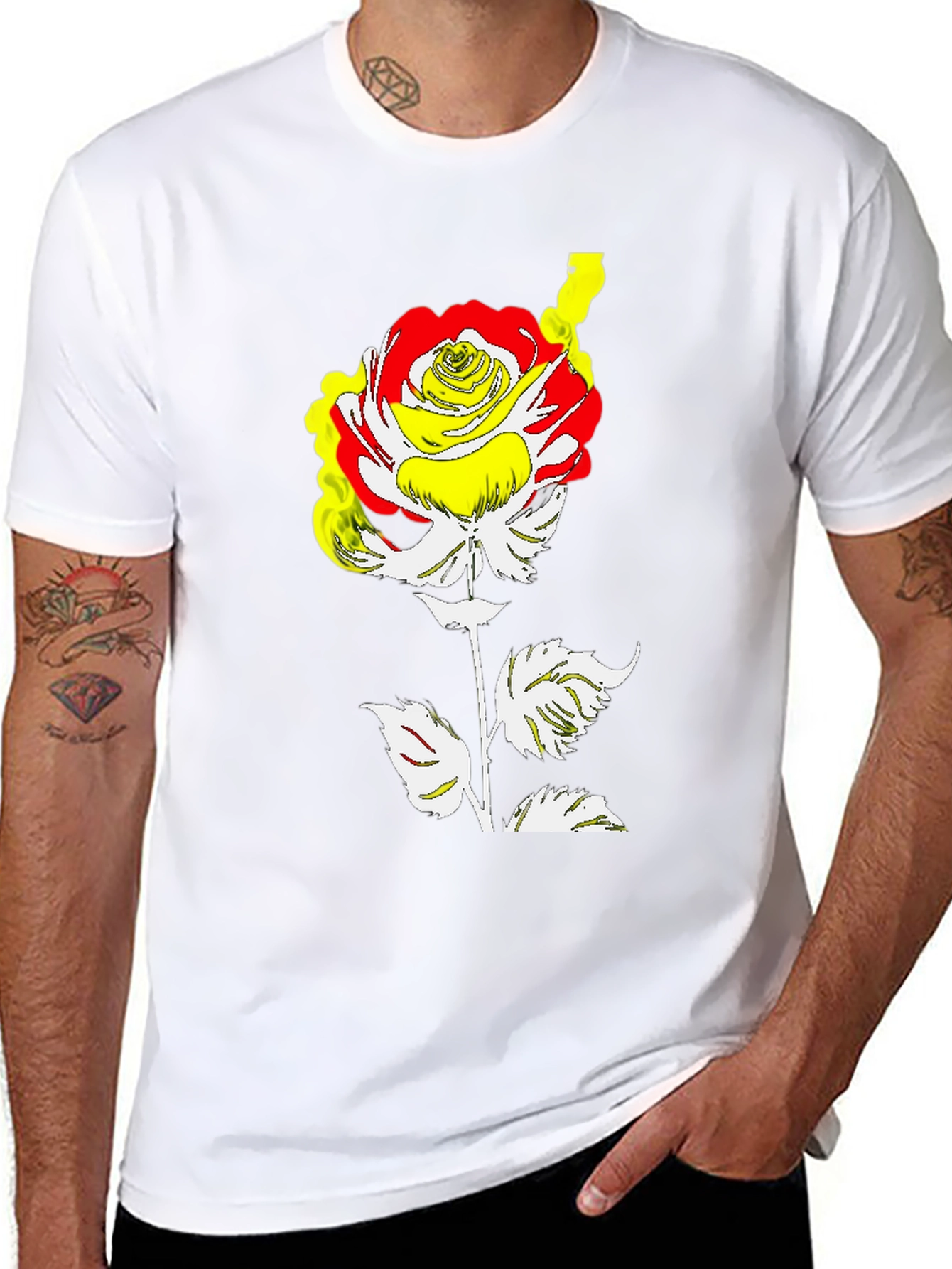 Black Rose Graphic Tee - Modern Art Style view 8