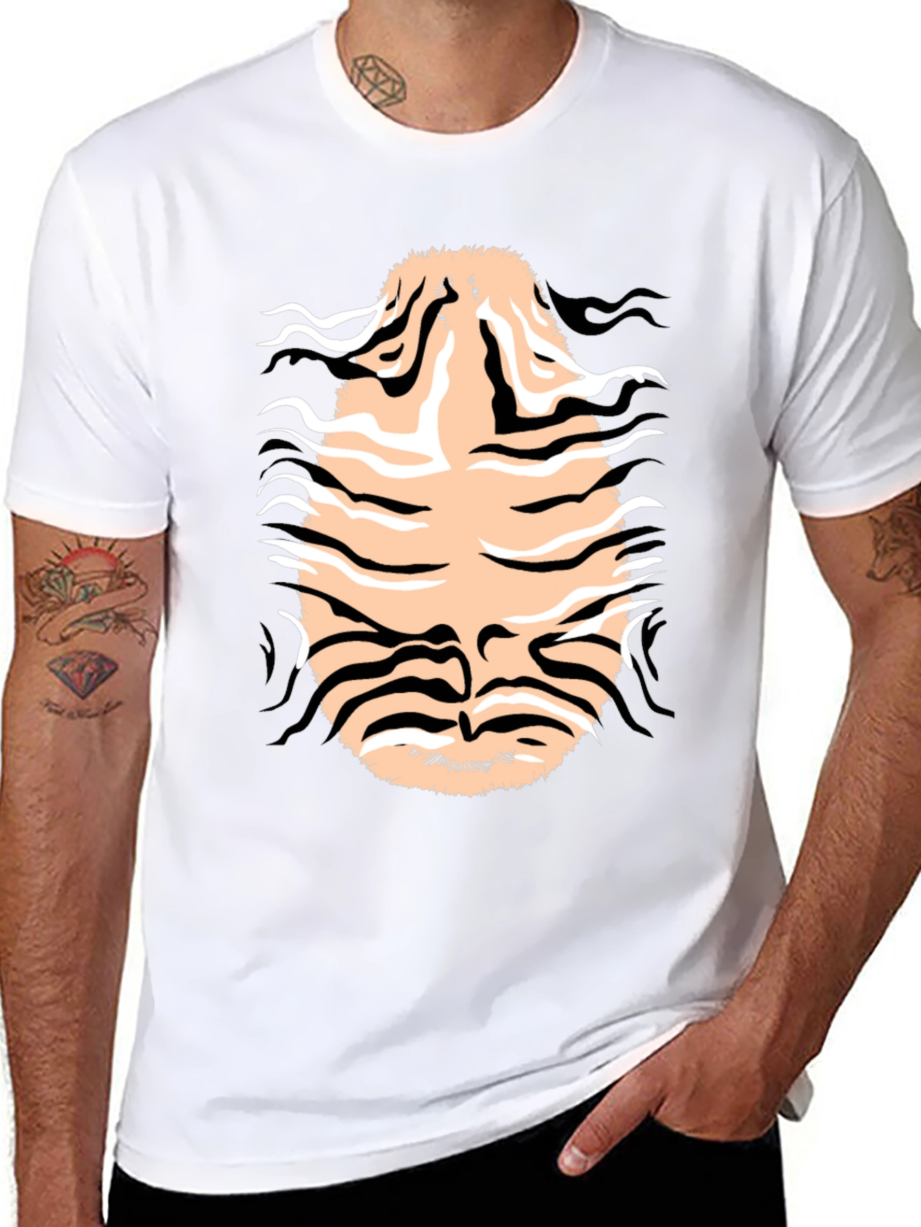 Black Tiger Stripe Graphic Tee - Unleash Your Wild Side! view 8
