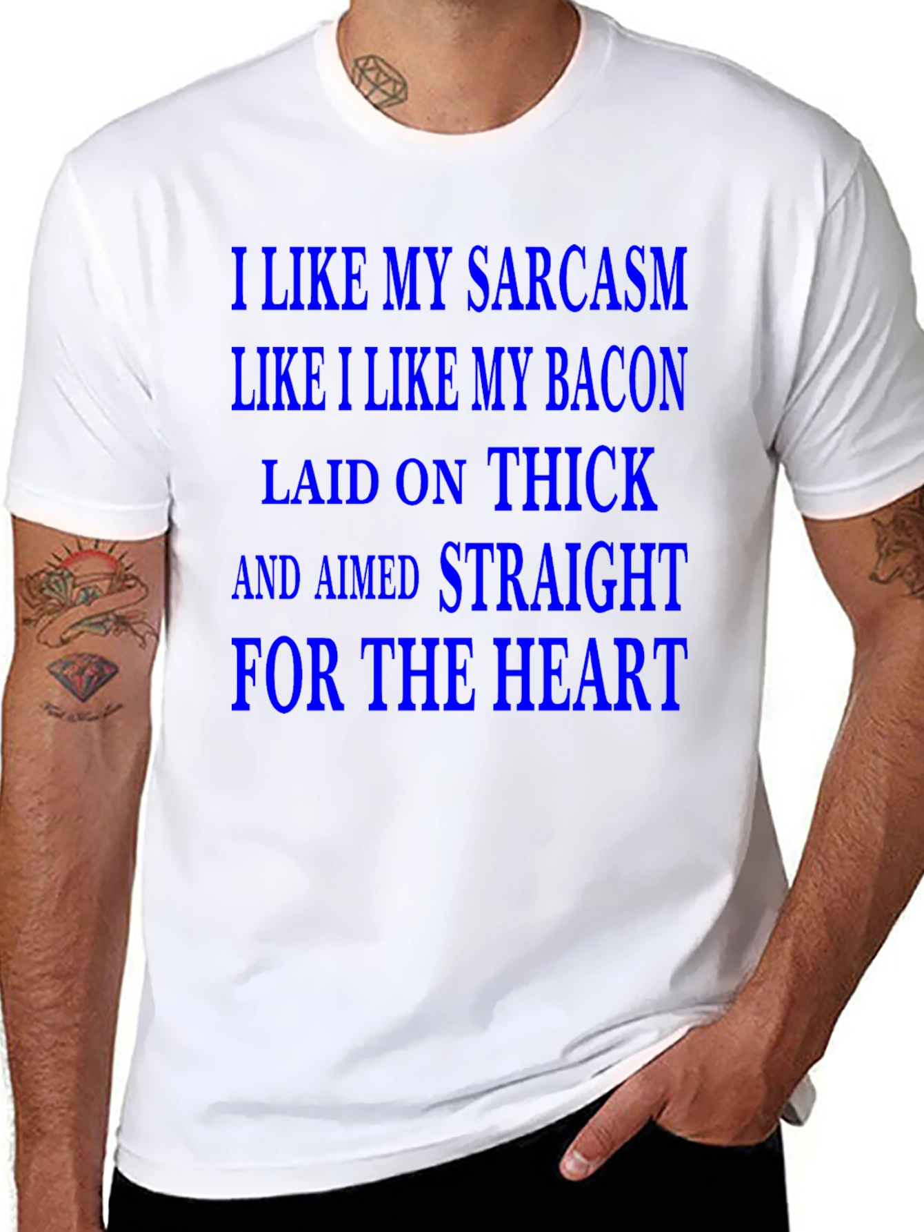 Black Sarcasm & Bacon T-Shirt - Laid on Thick! view 8