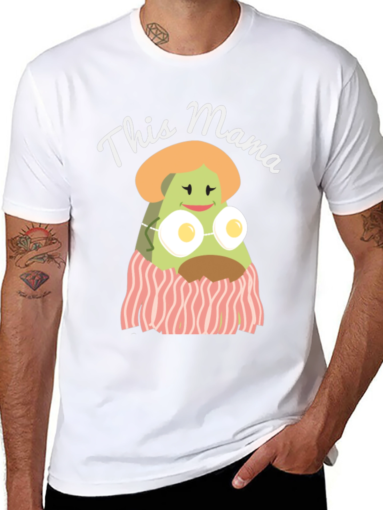 Black This Mama Avocado Breakfast T-Shirt view 8