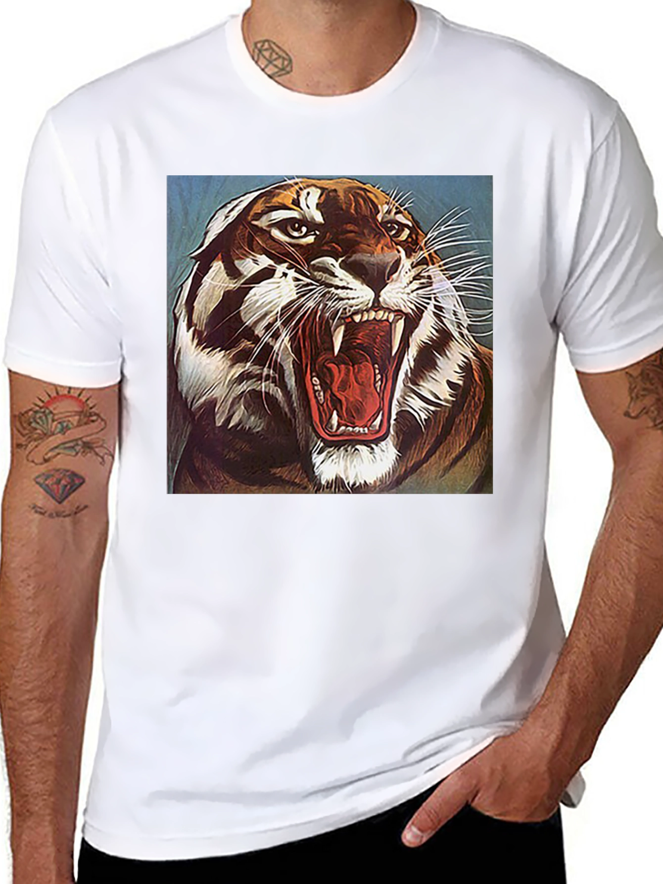 Black Roaring Tiger Graphic Tee - Fierce Style view 8