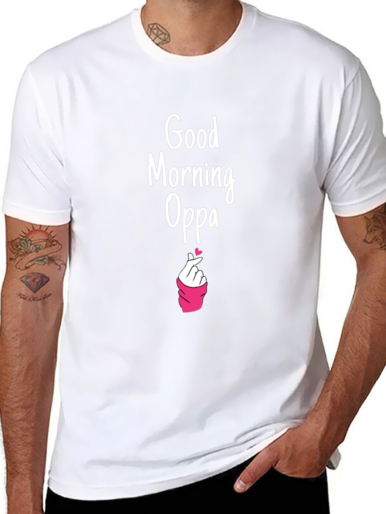 Black Good Morning Oppa Graphic Tee - K-Drama Inspired view 8