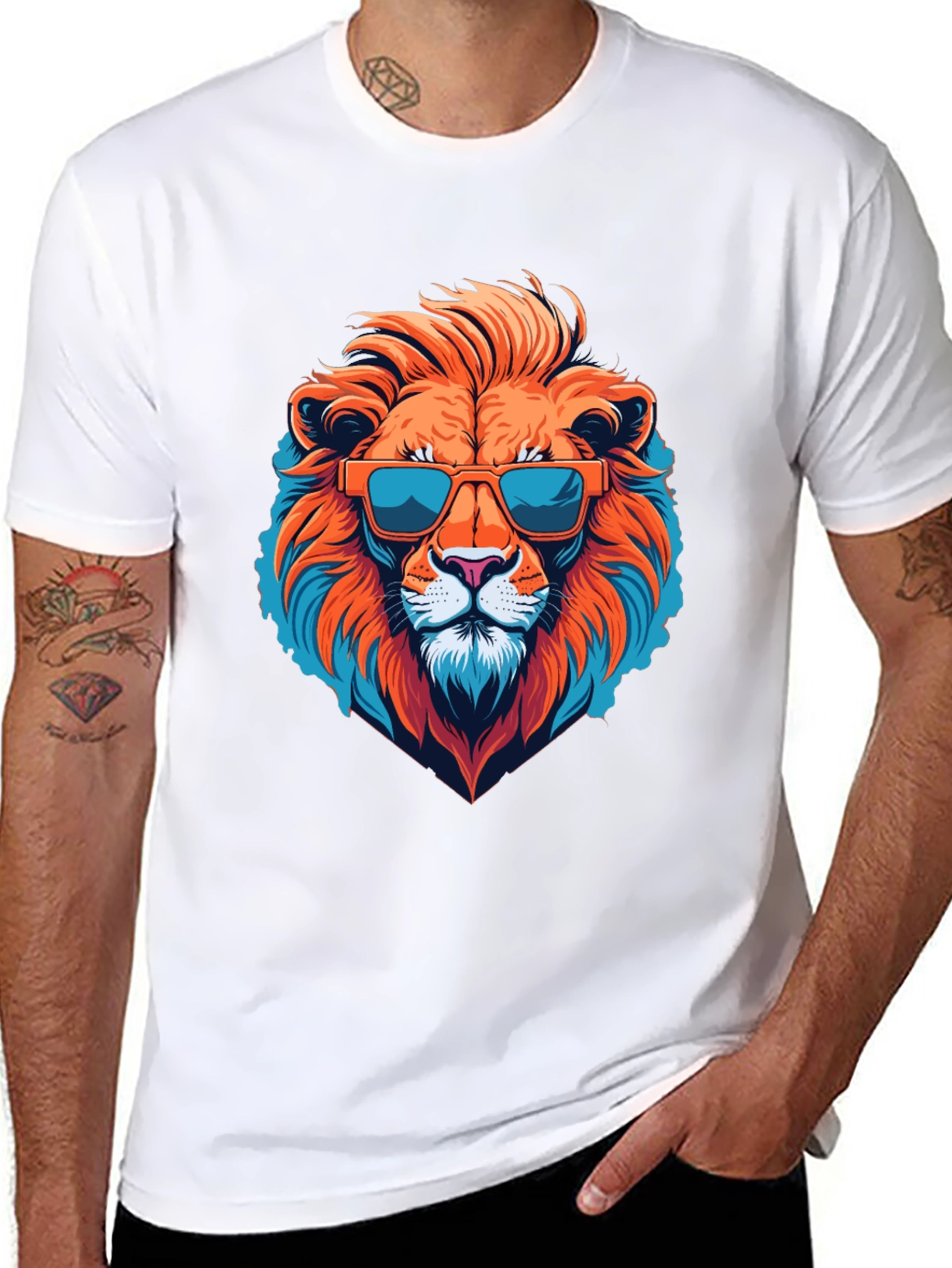 Black Cool Lion Graphic Tee - Black T-Shirt view 8