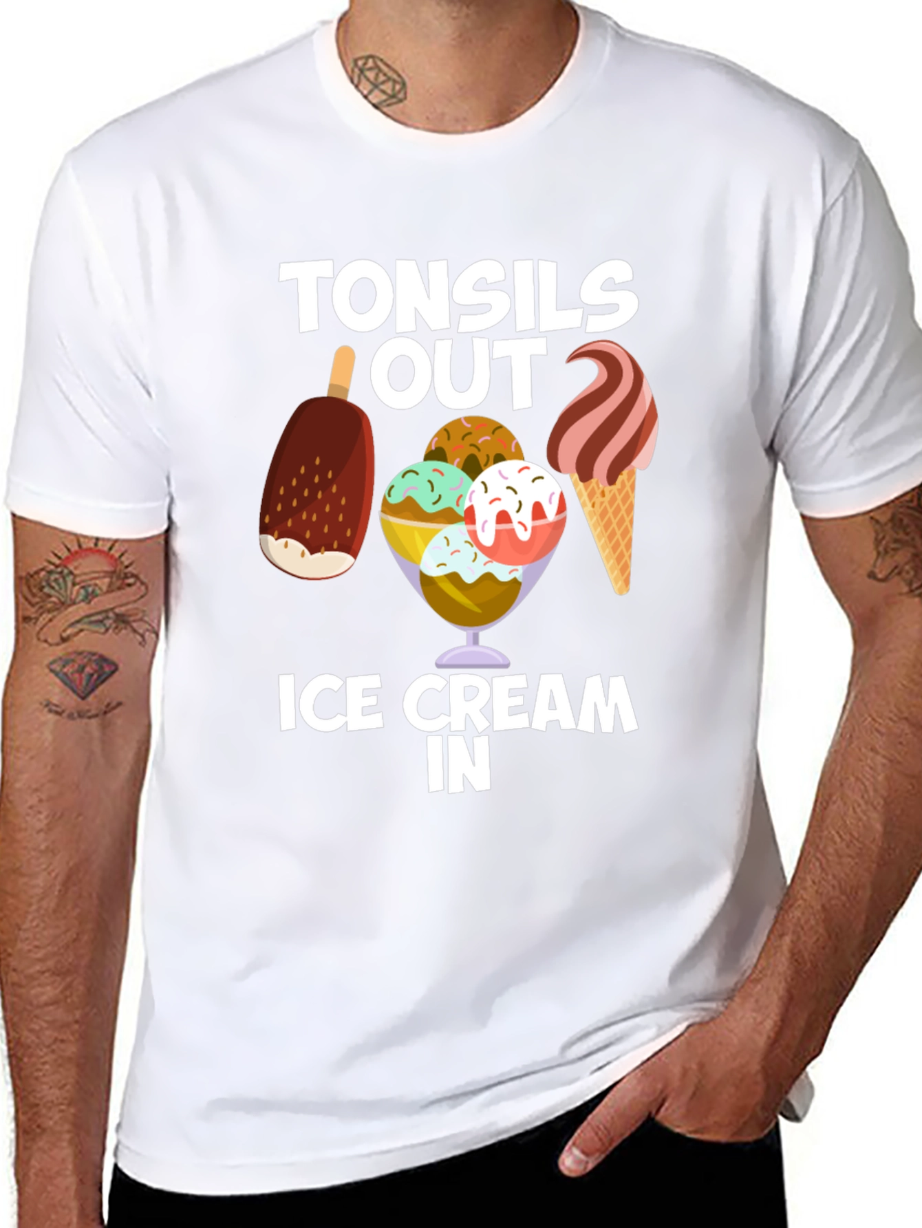 Black Tonsils Out Ice Cream In Graphic T-Shirt view 8
