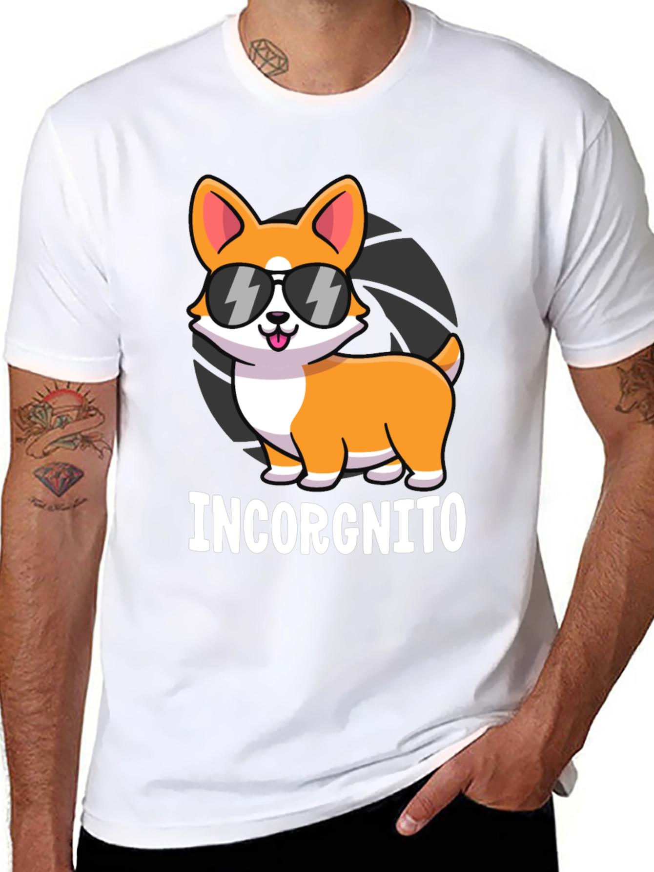 Black Incorgnito Corgi Graphic T-Shirt view 8