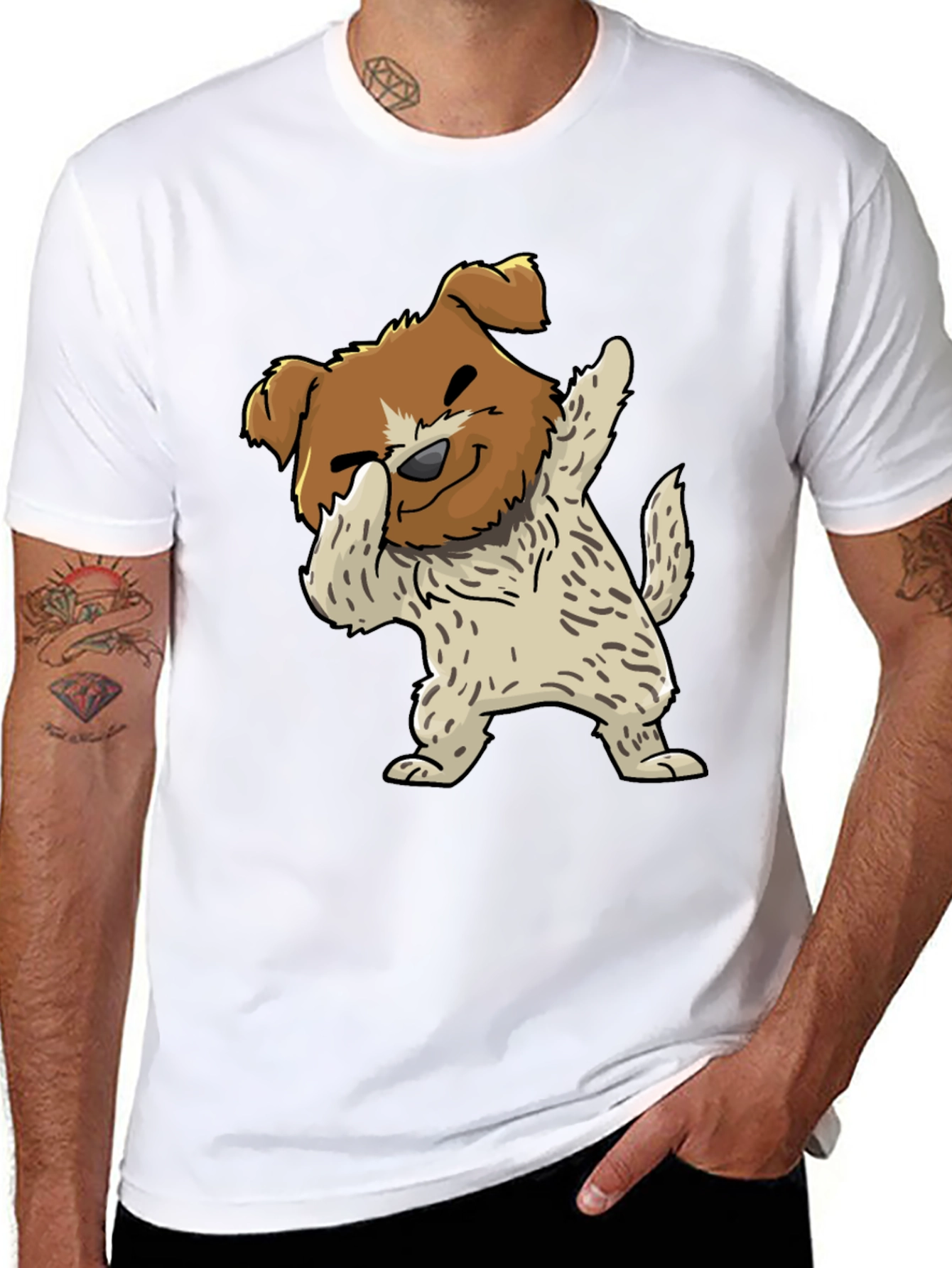 Black Dog Dabbing Graphic Tee - Black Cotton Blend view 8