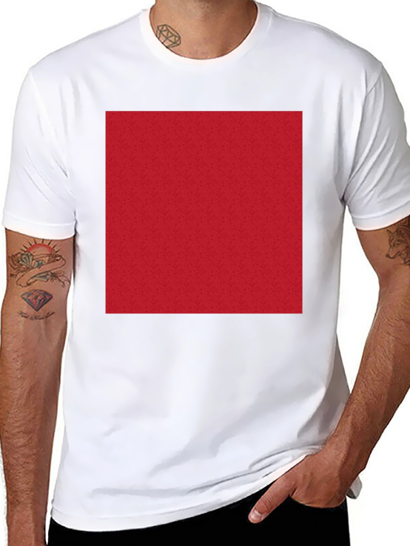 Black Bold Red Square Graphic Tee - Classic Fit view 8