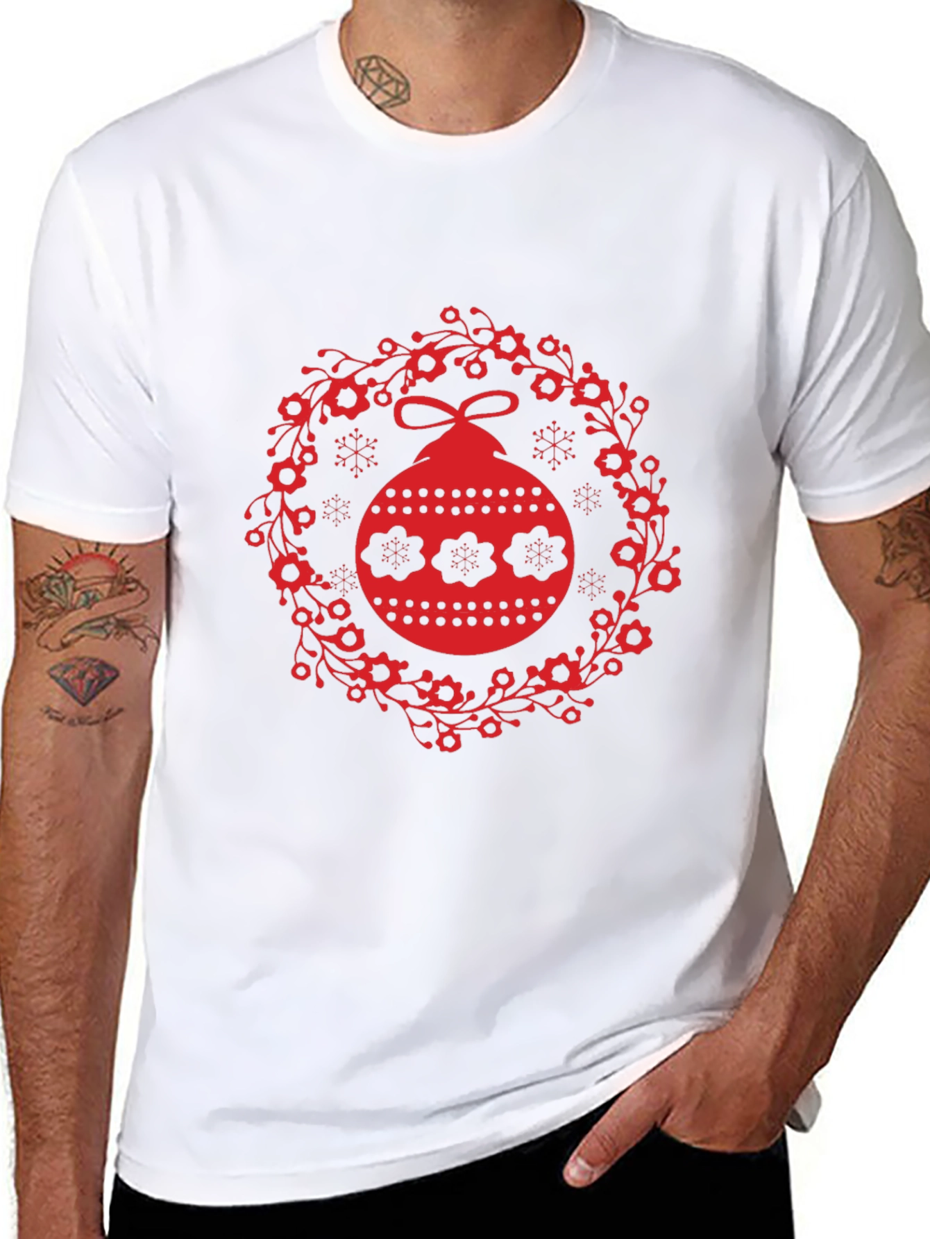 Black Festive Ornament Tee - Holiday Style view 8