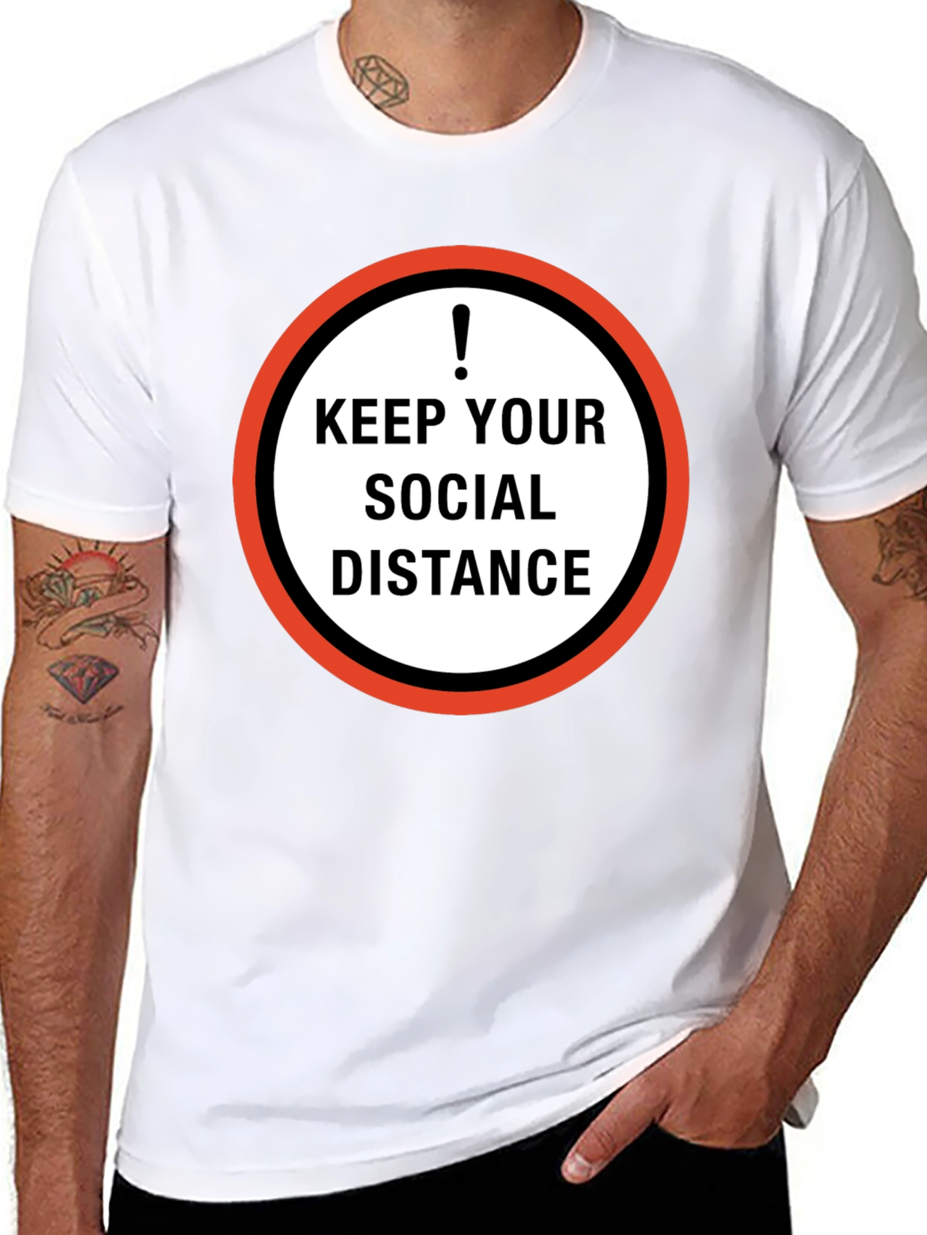 Black Keep Your Social Distance Graphic Tee - Black view 8