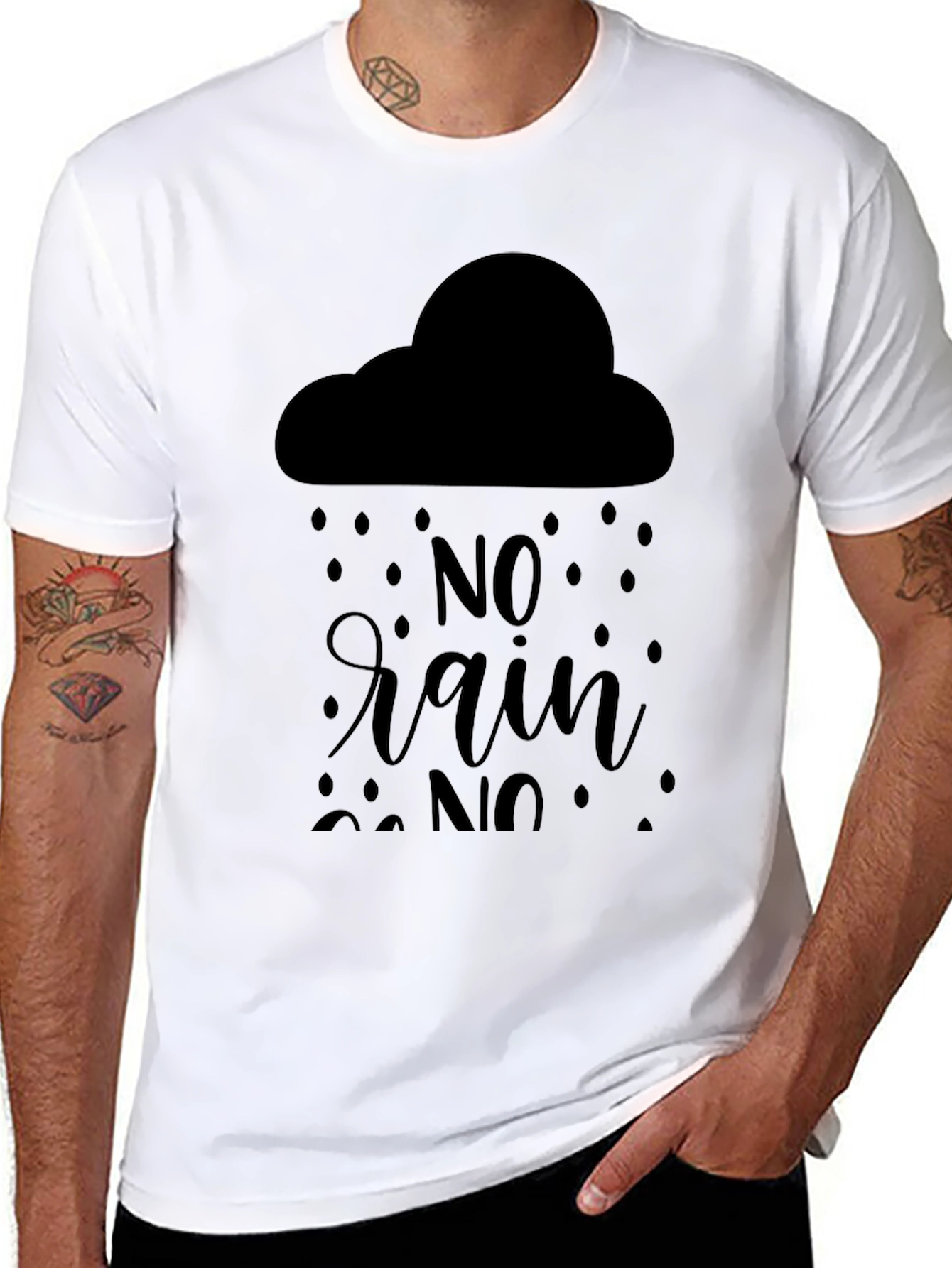 Black No Rain T-Shirt - Black Graphic Tee view 8