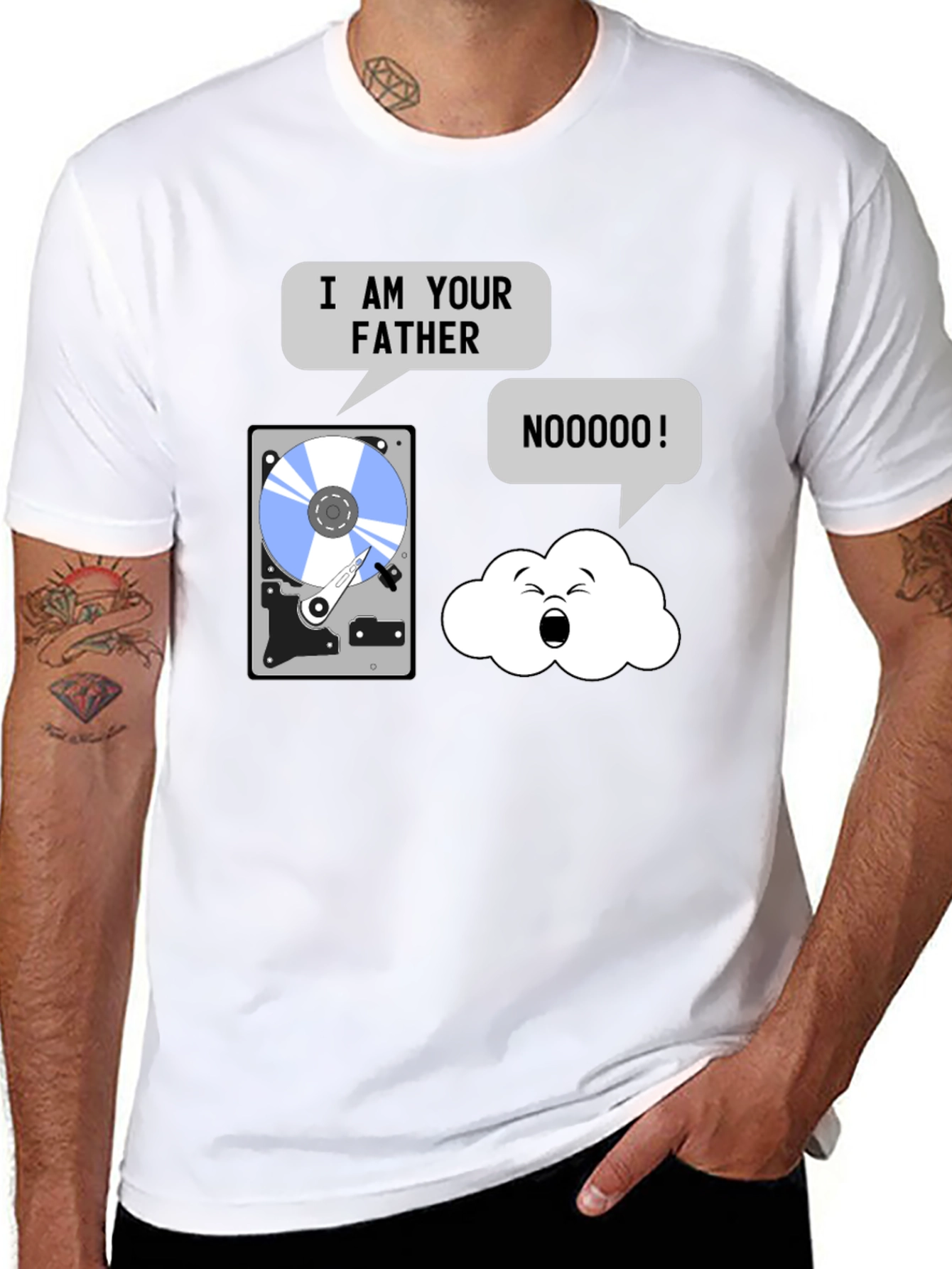 Black I am Your Father Data T-Shirt view 8