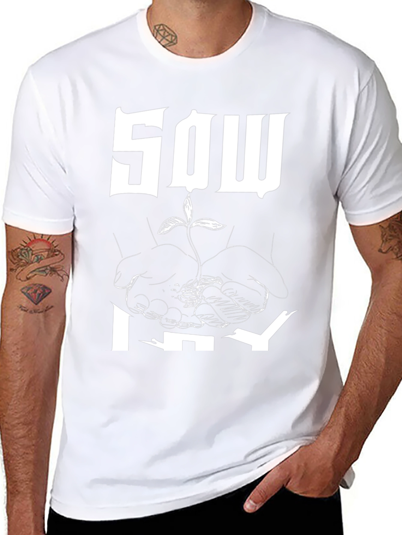 Black Sow Why Graphic T-Shirt - Black Cotton Tee view 8