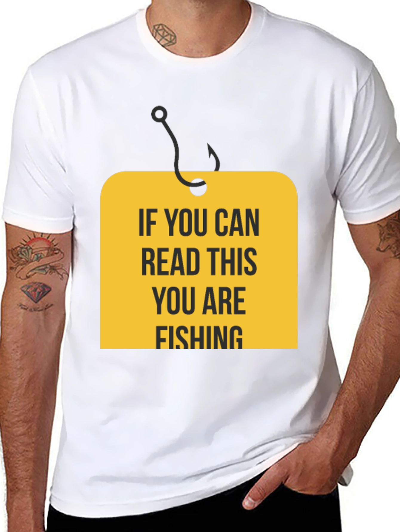 Black If You Can Read This You Are Fishing Black T-Shirt view 8