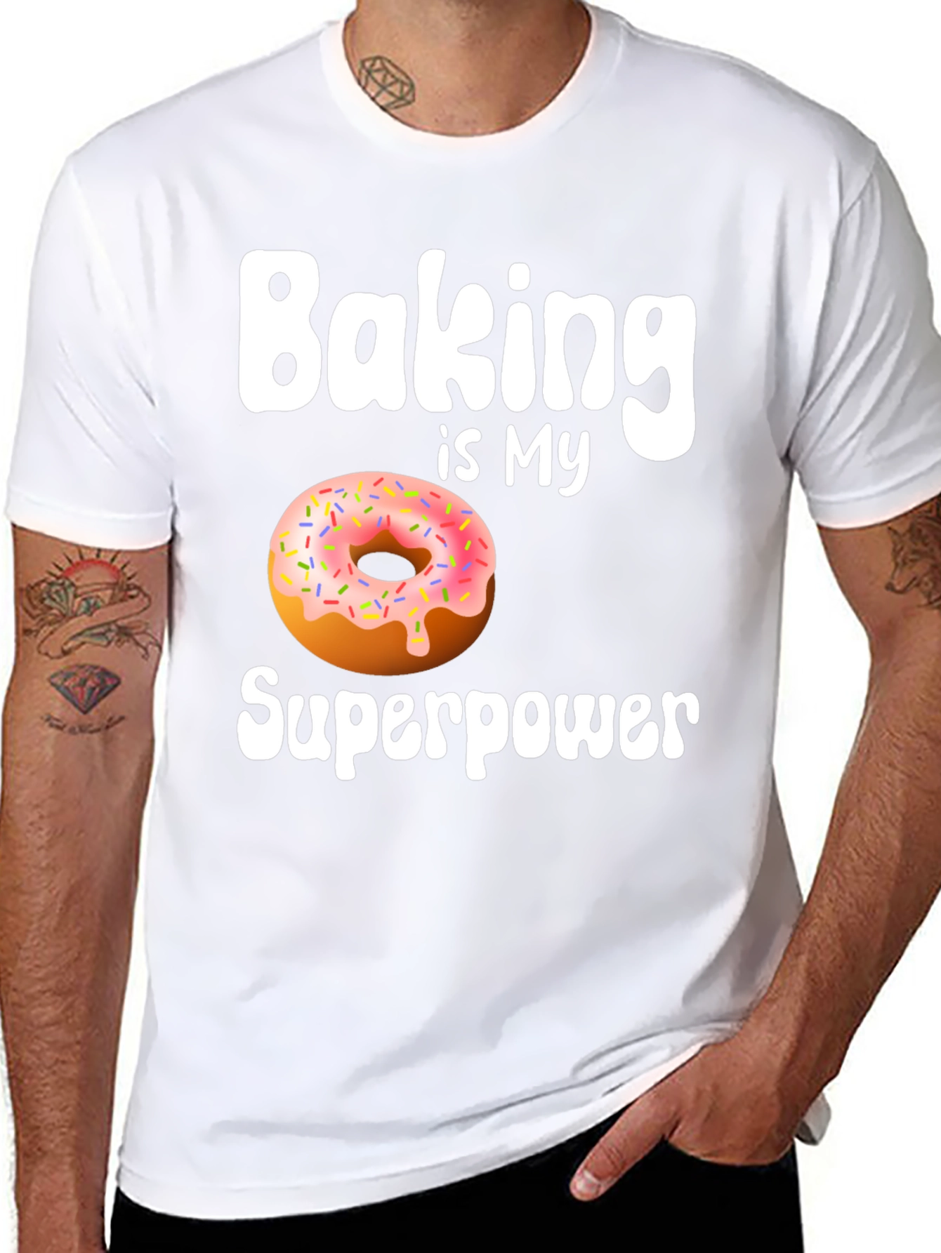 Black Baking is My Superpower Donut T-Shirt view 8