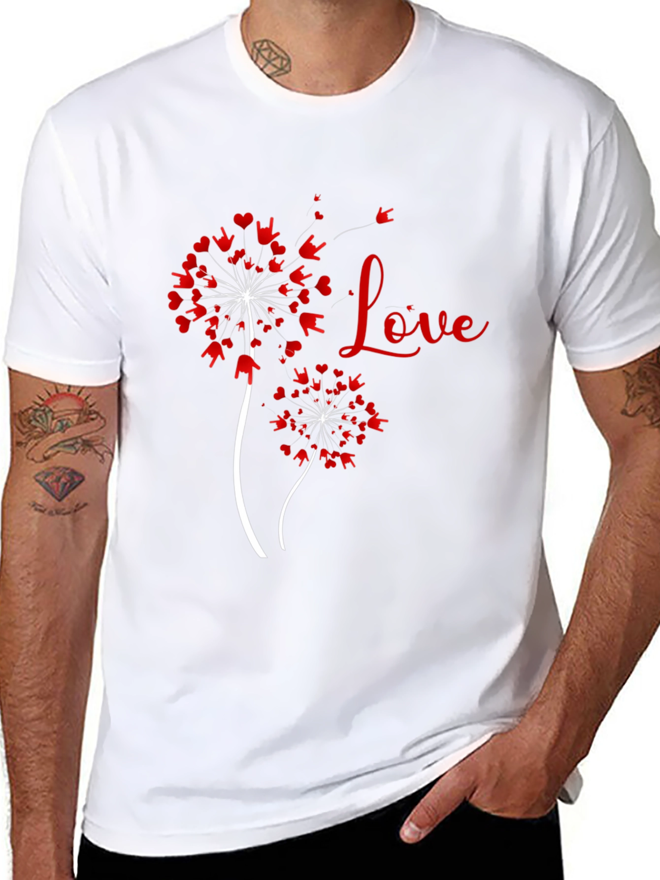 Black Love Dandelion ASL Graphic Tee view 8