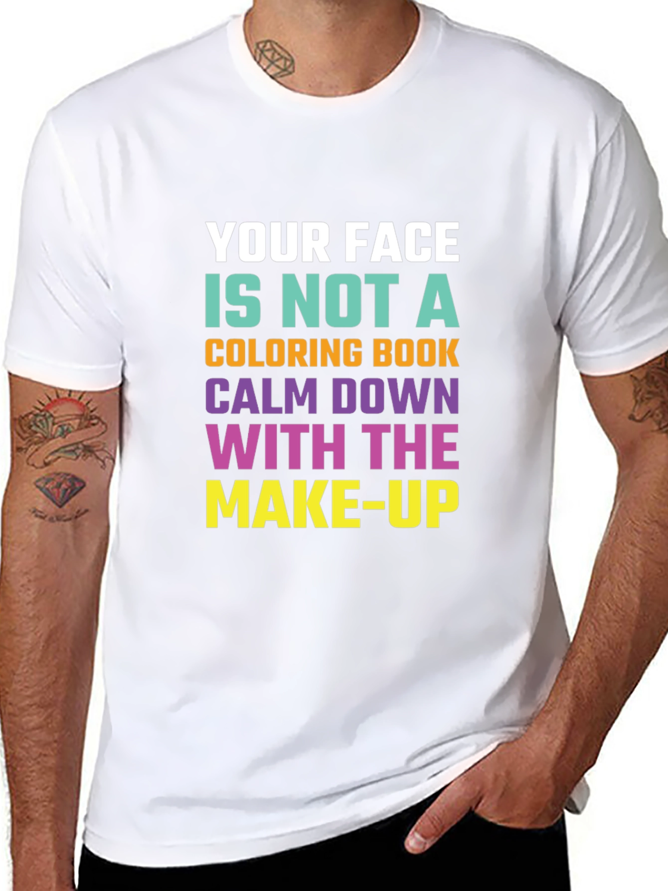 Black Funny Graphic T-Shirt: Your Face Coloring Book Slogan Tee view 8