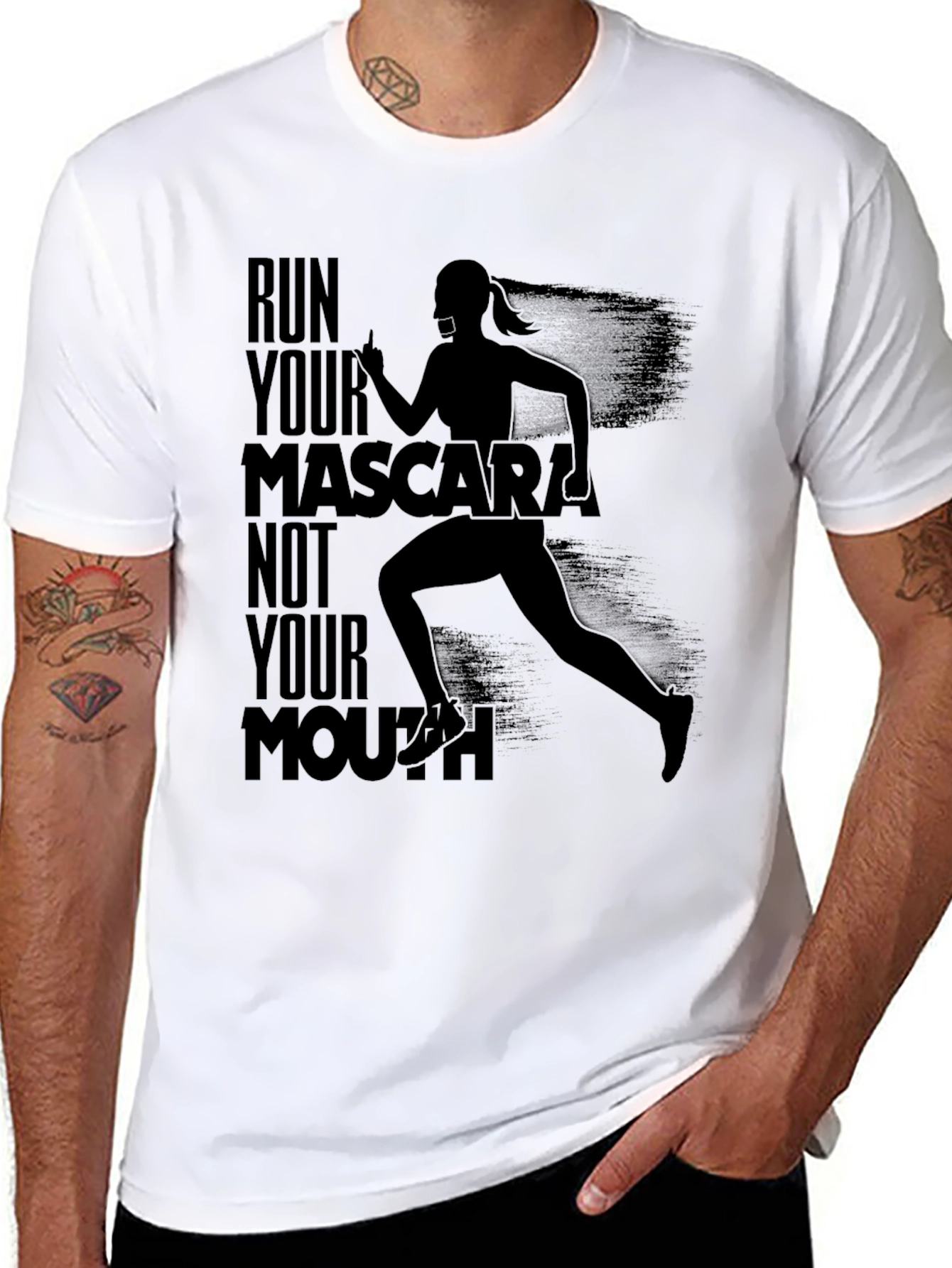 Black Run Your Mascara Not Your Mouth T-Shirt view 8