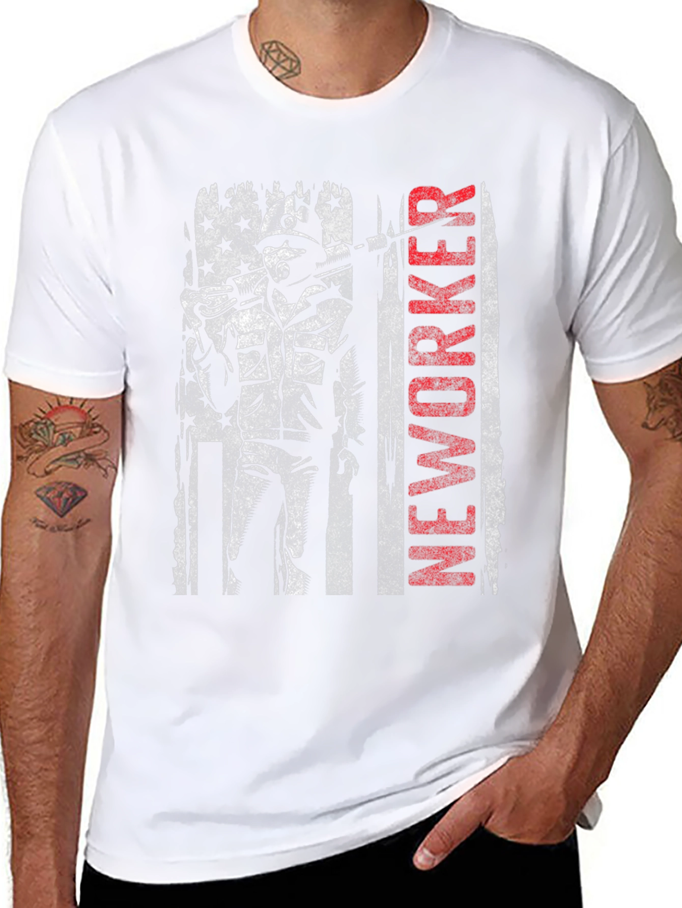 Black NEWORKER Patriotic T-Shirt view 8