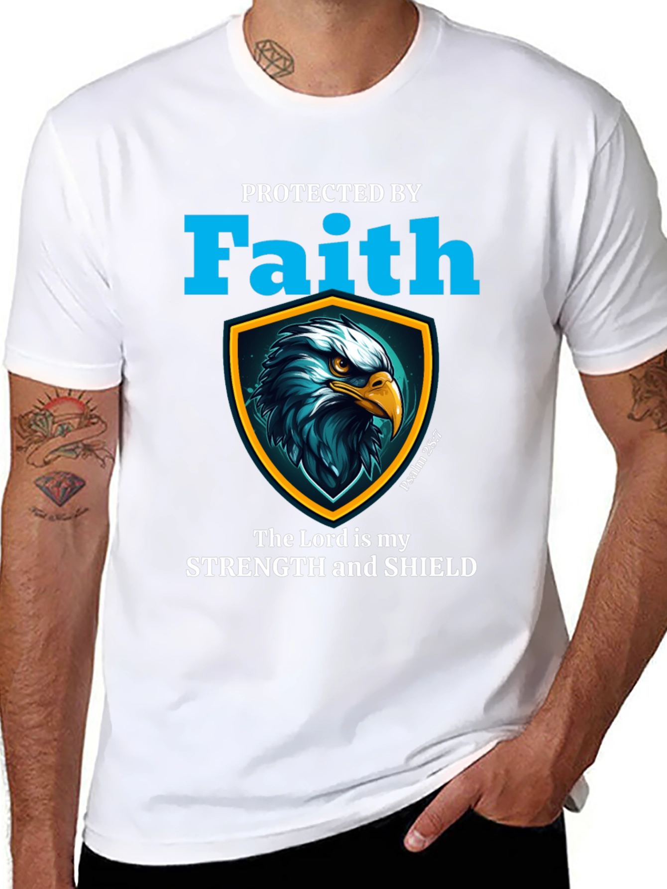 Black Faith Protected Eagle Shield Graphic Tee view 8