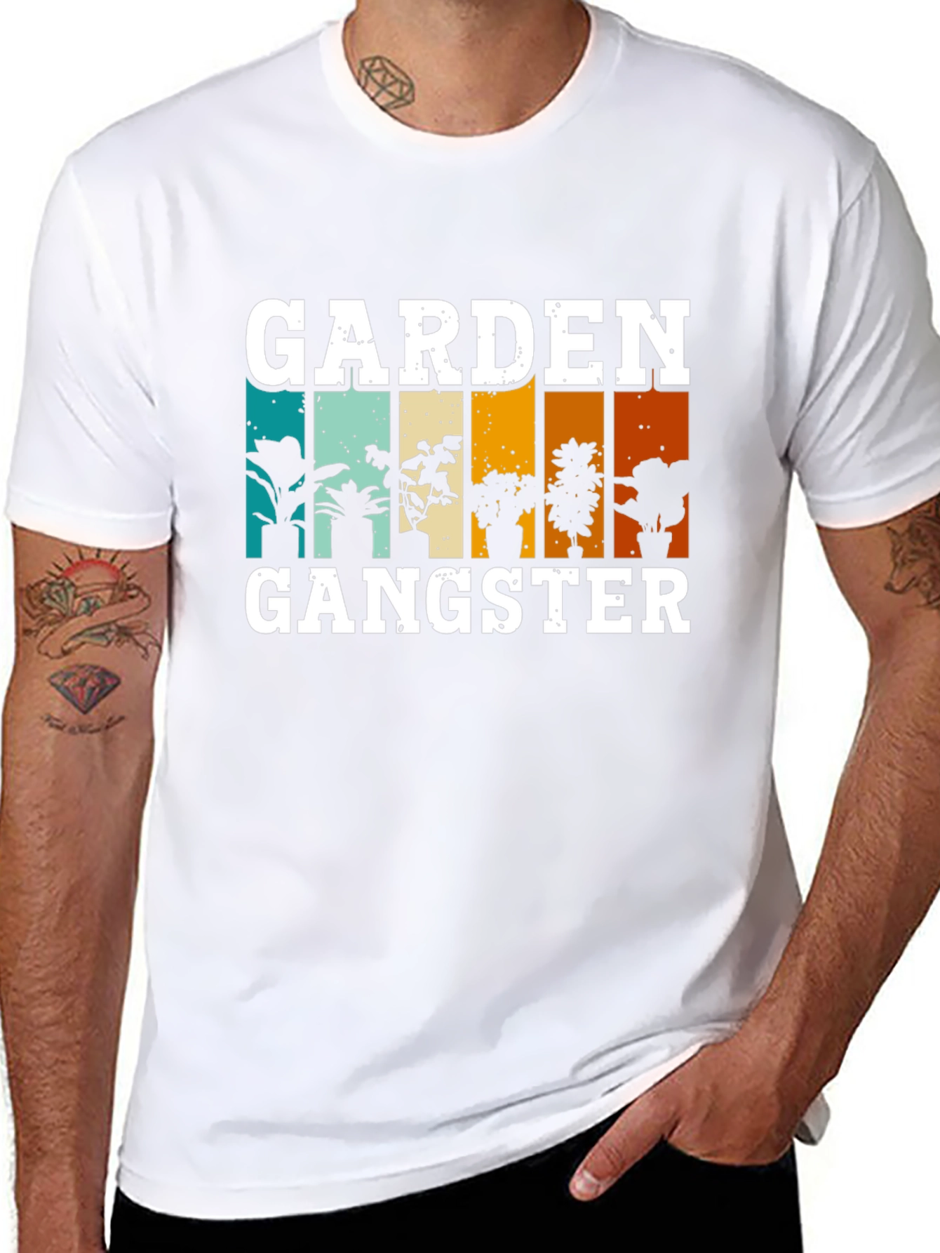 Black Garden Gangster T-Shirt - Plant Lover Tee view 8