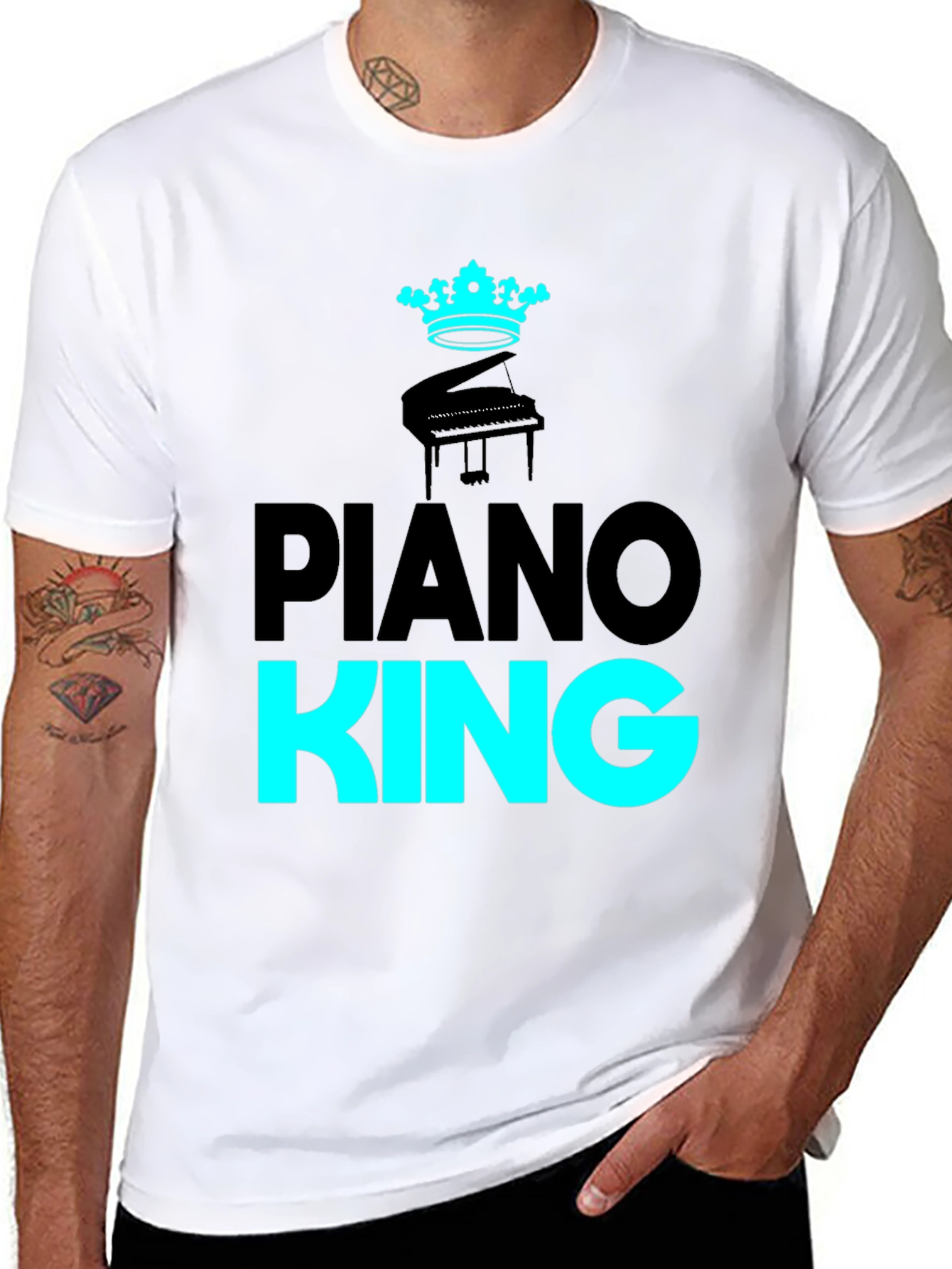 Black Piano King Black Graphic Tee view 8