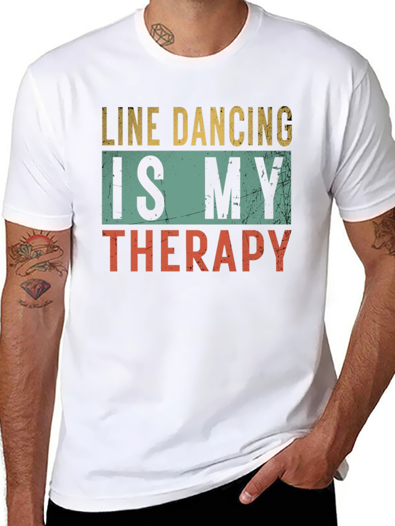 Black Line Dancing Therapy T-Shirt - Unique Design view 8