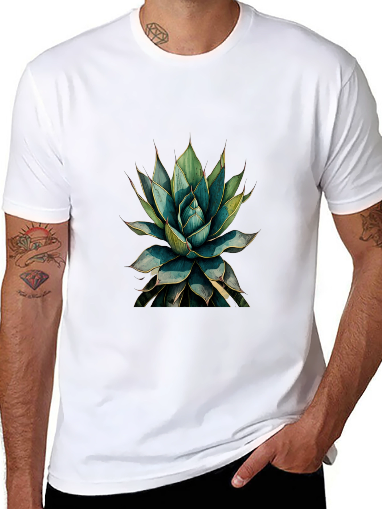 Black Botanical Graphic Tee - Desert Bloom Shirt view 8