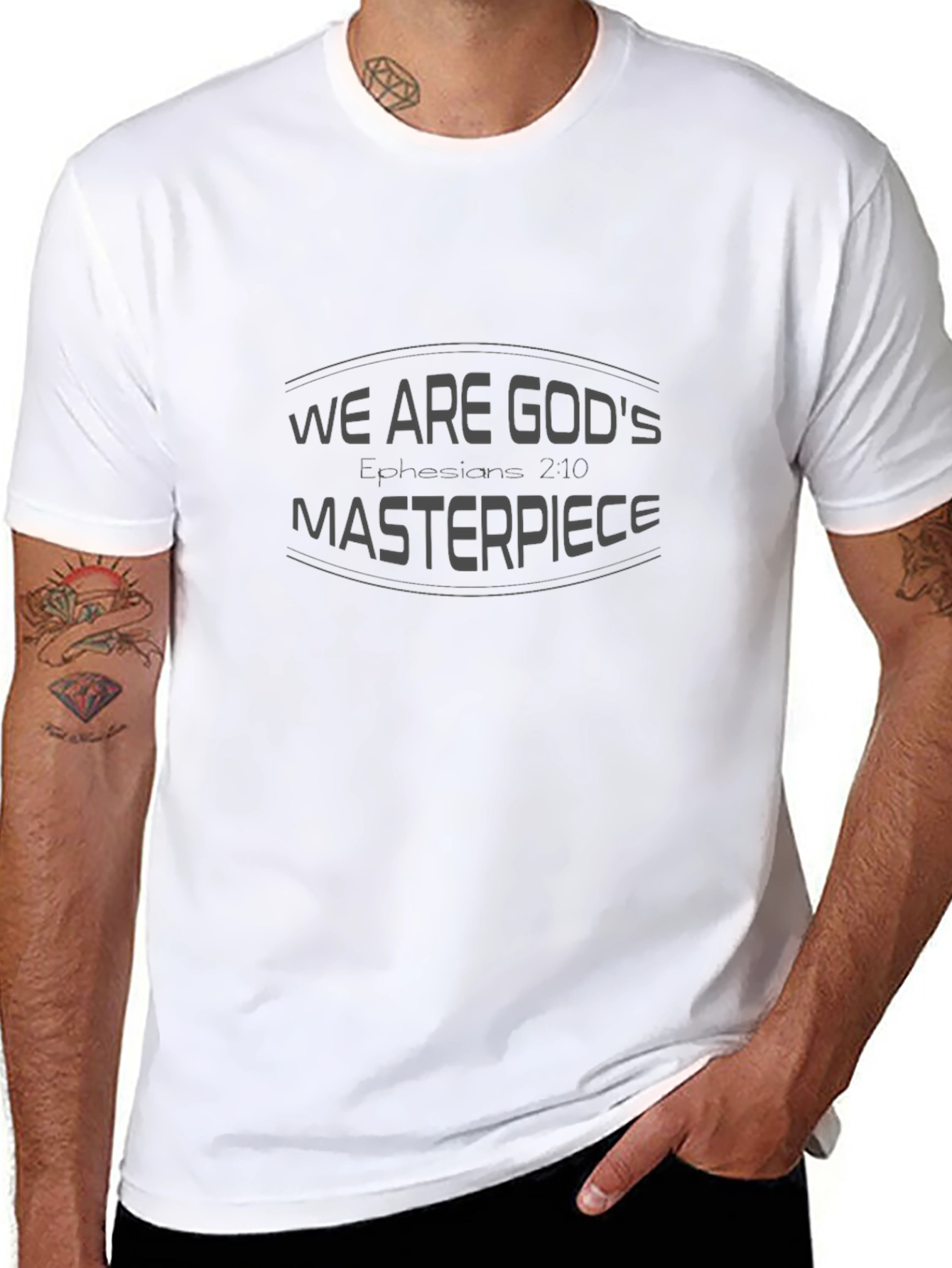 Black We are God's Masterpiece Black Tee view 8