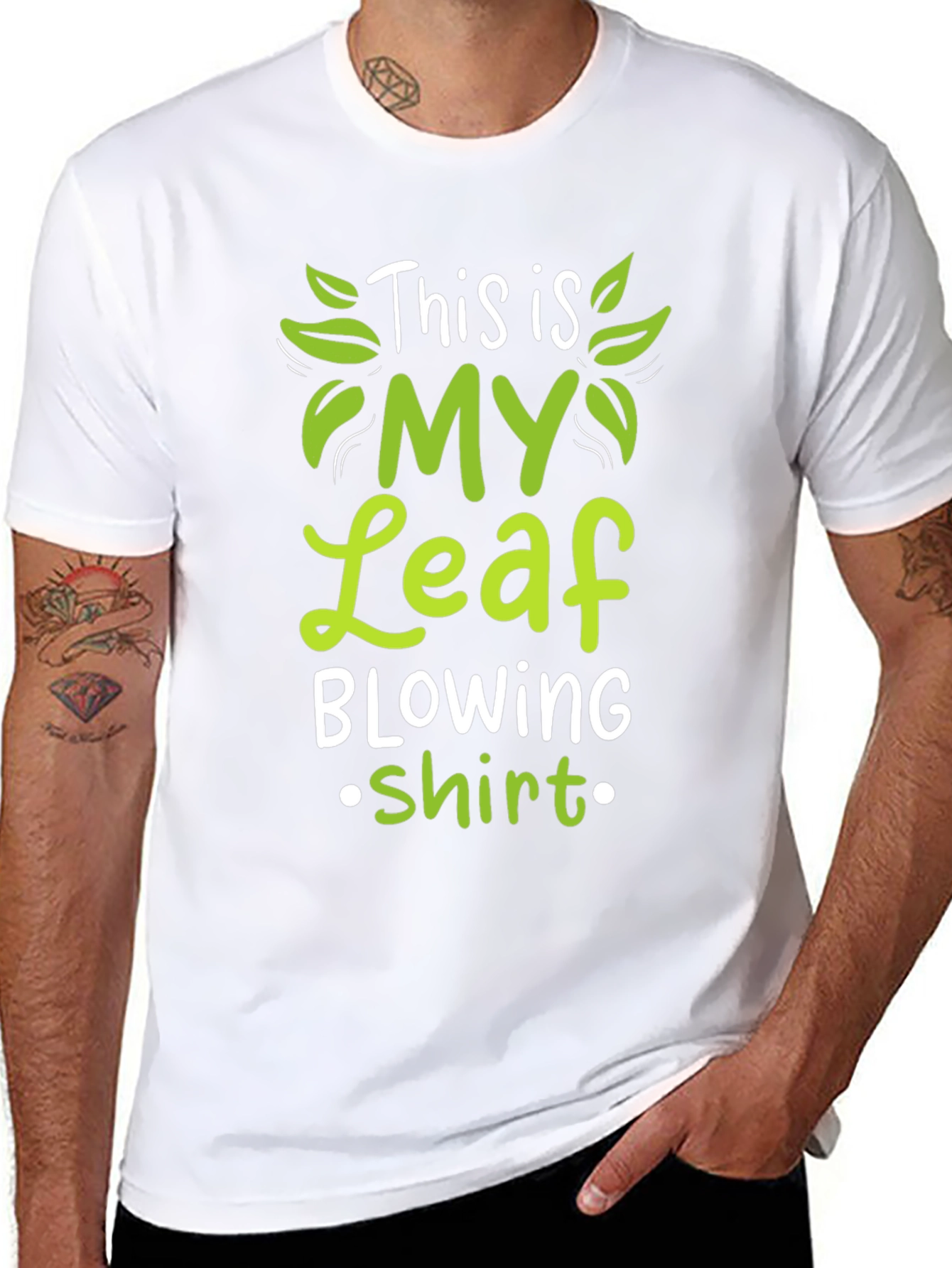 Black Leaf Blowing Shirt - Funny T-Shirt view 8