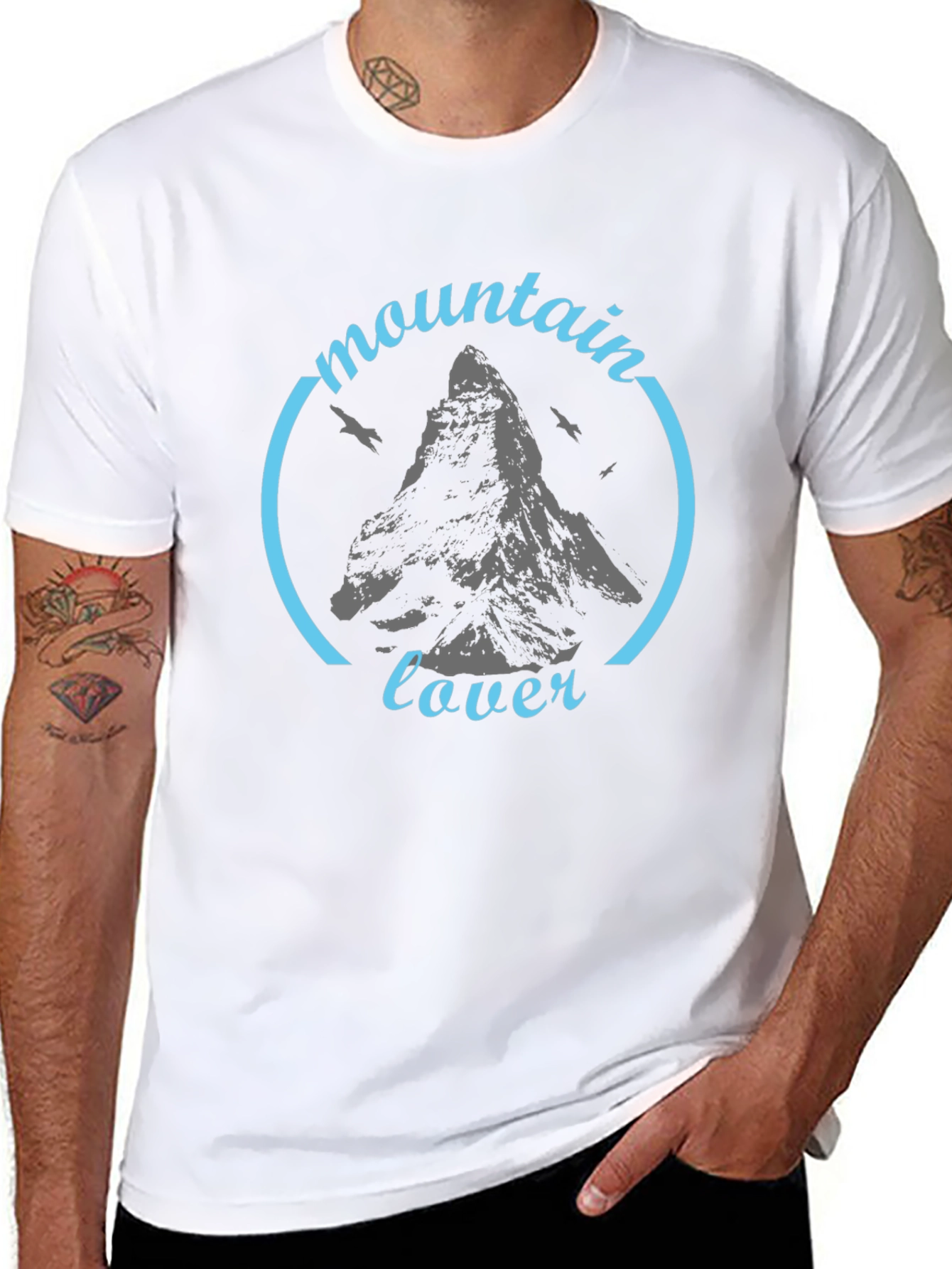 Black Mountain Lover Black Graphic T-Shirt view 8
