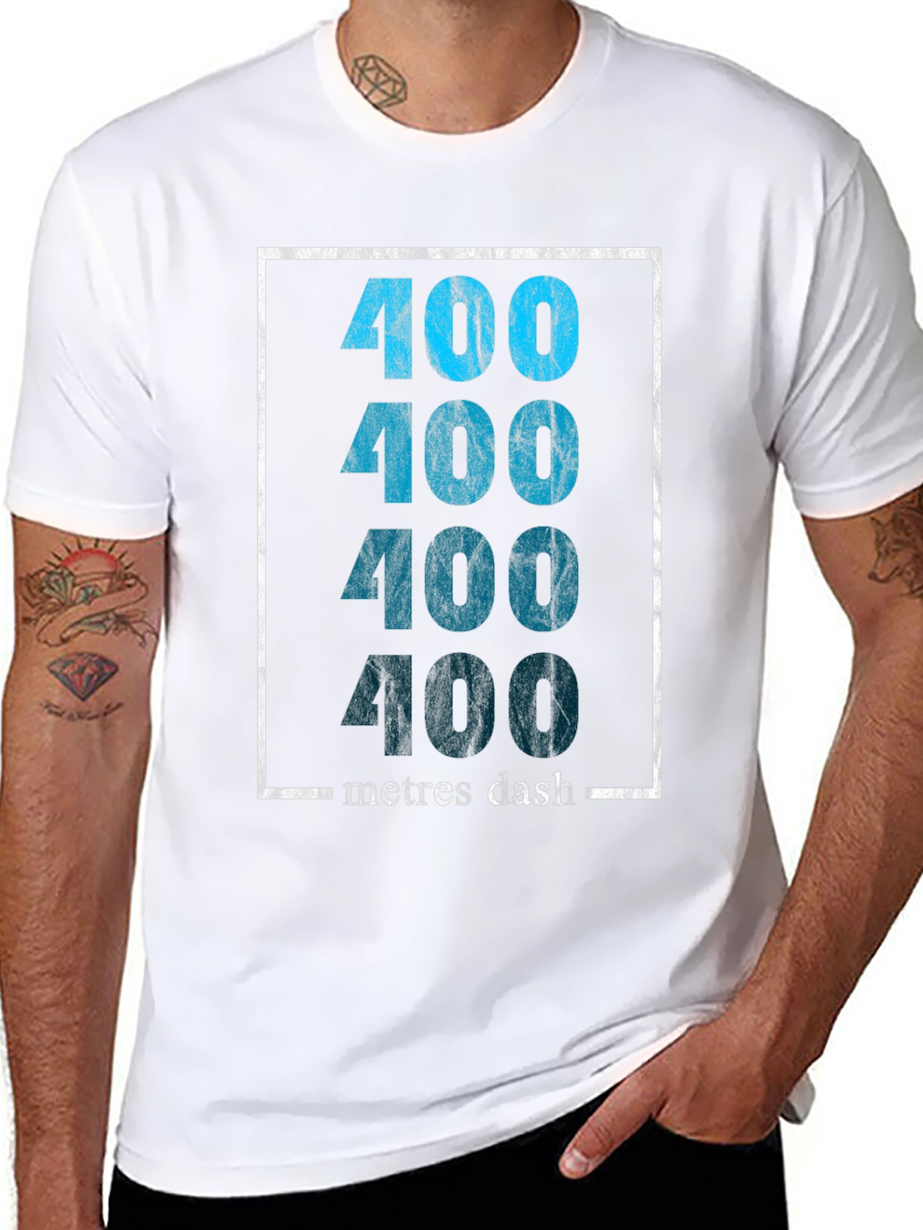 Black 400 Metres Dash Graphic T-Shirt view 8