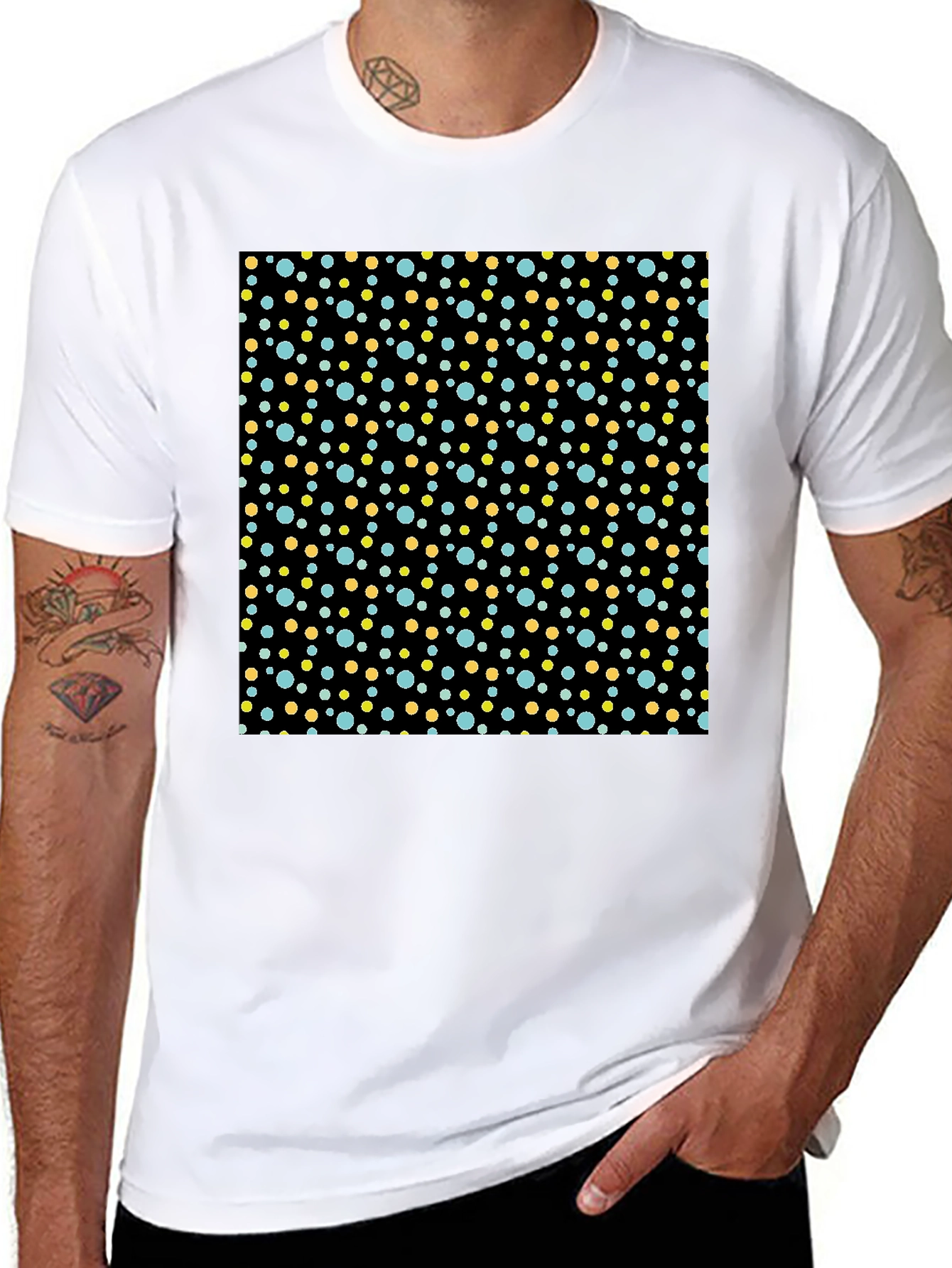 Black Retro Polka Dot T-Shirt - Classic Style view 8