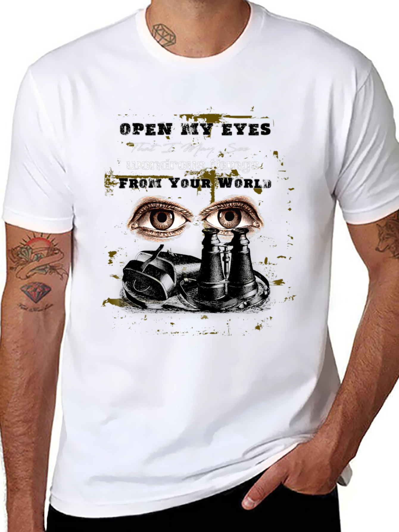 Black Eye See the World Tee - Unique Graphic Print T-Shirt view 8