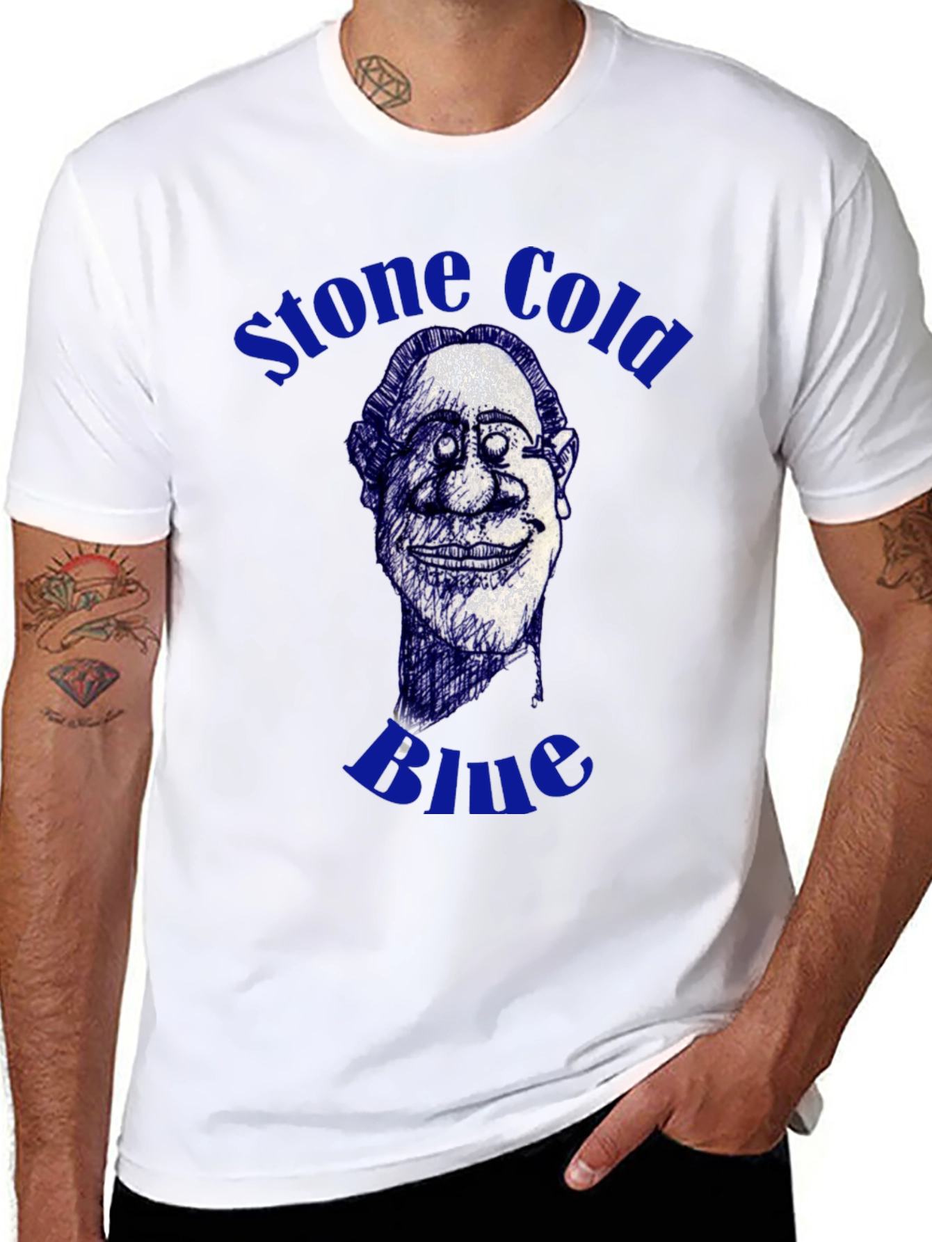 Black Stone Cold Blue Graphic Tee view 8