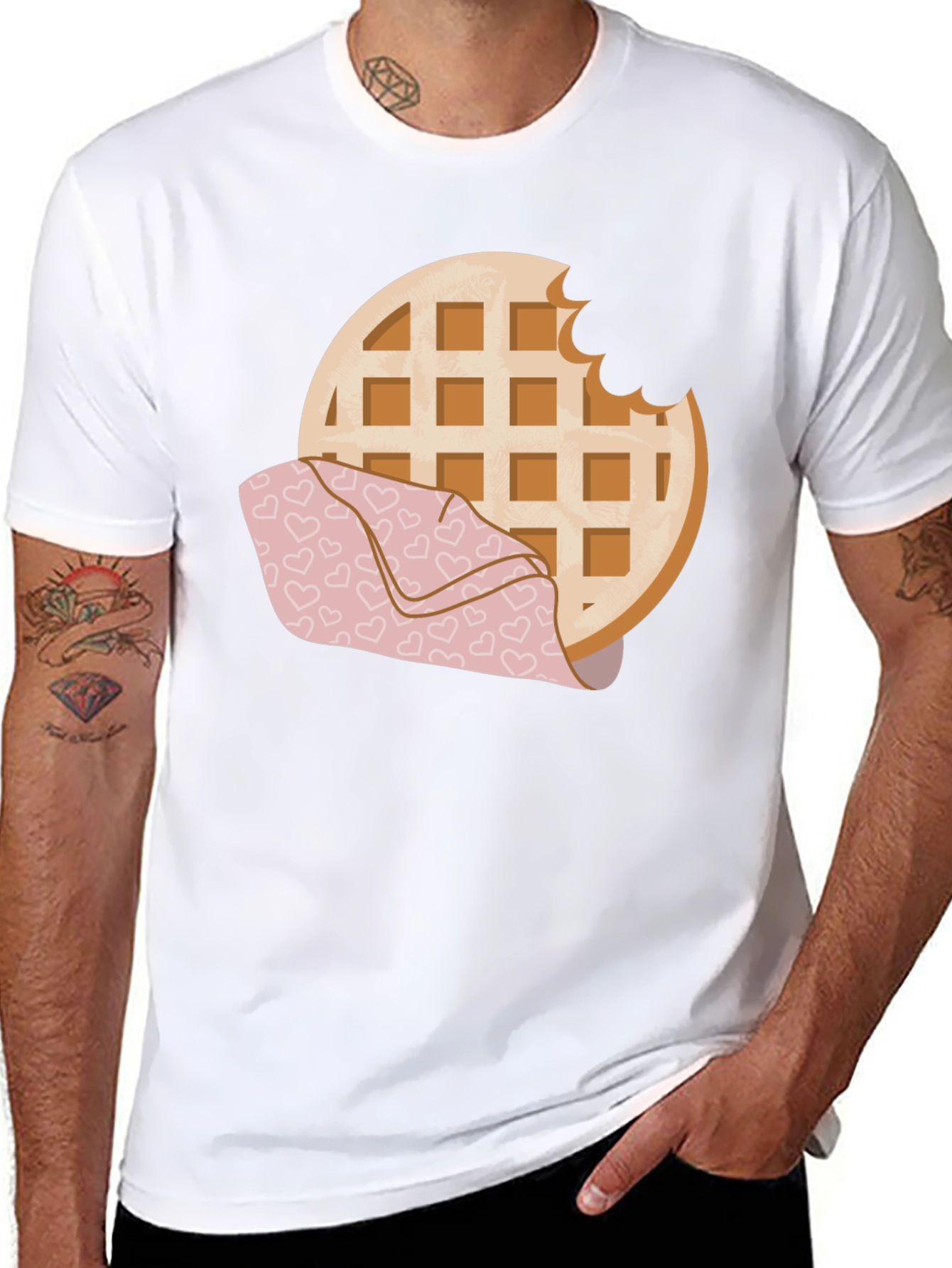 Black Waffle Lover Graphic Tee - Bite Me view 8