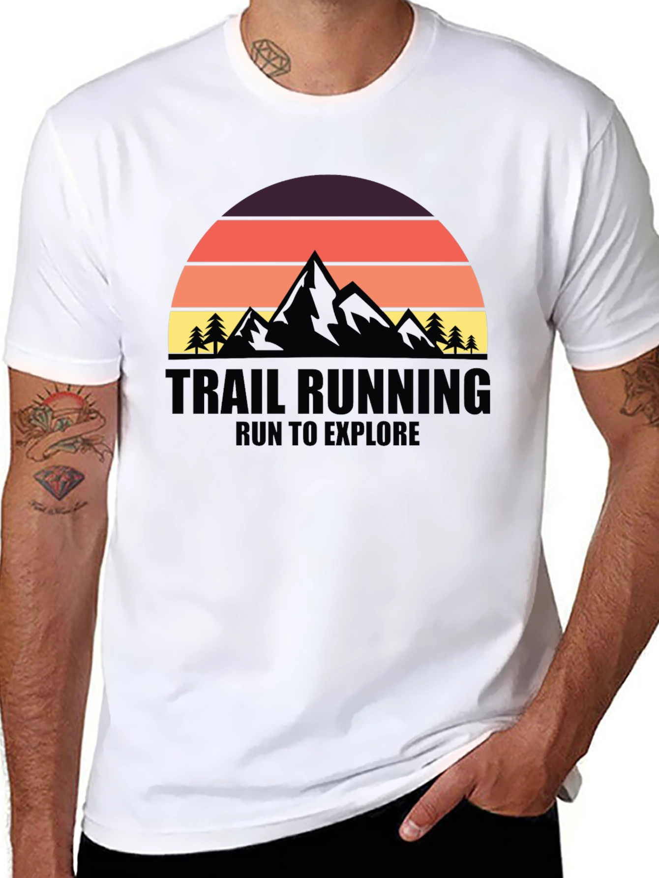 Black Trail Running Adventure Tee: Run to Explore view 8
