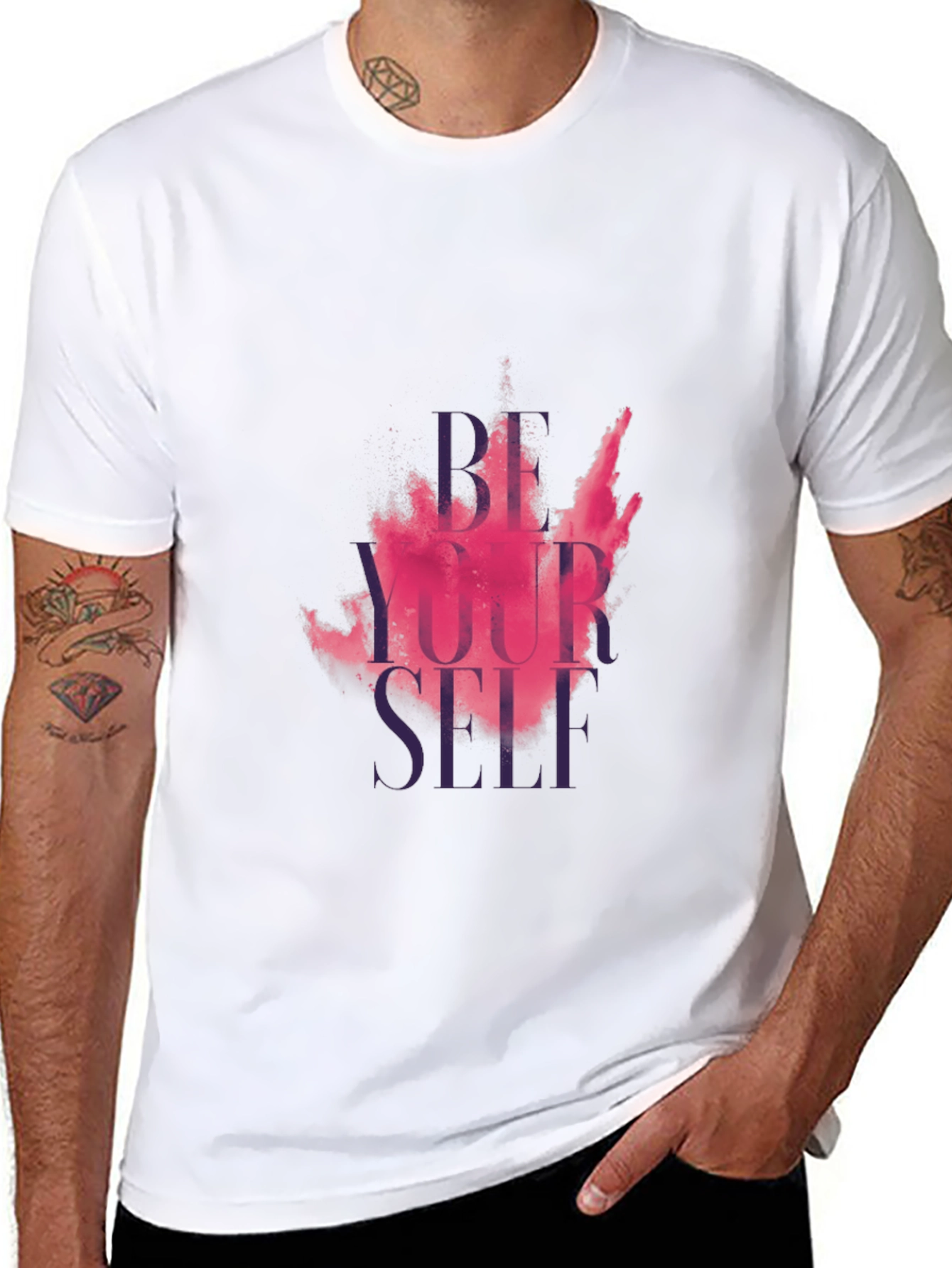Black Be Yourself Graphic Print Tee view 8