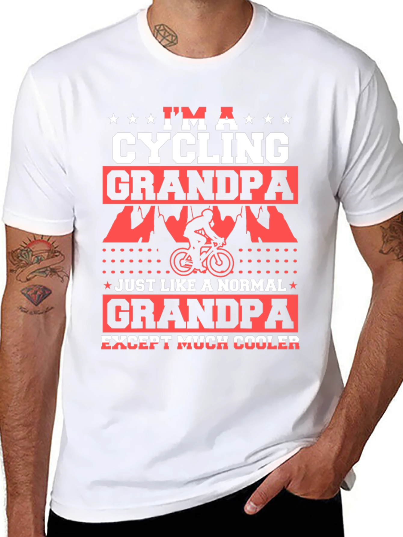 Black Cycling Grandpa T-Shirt - Cool Grandpa Tee view 8