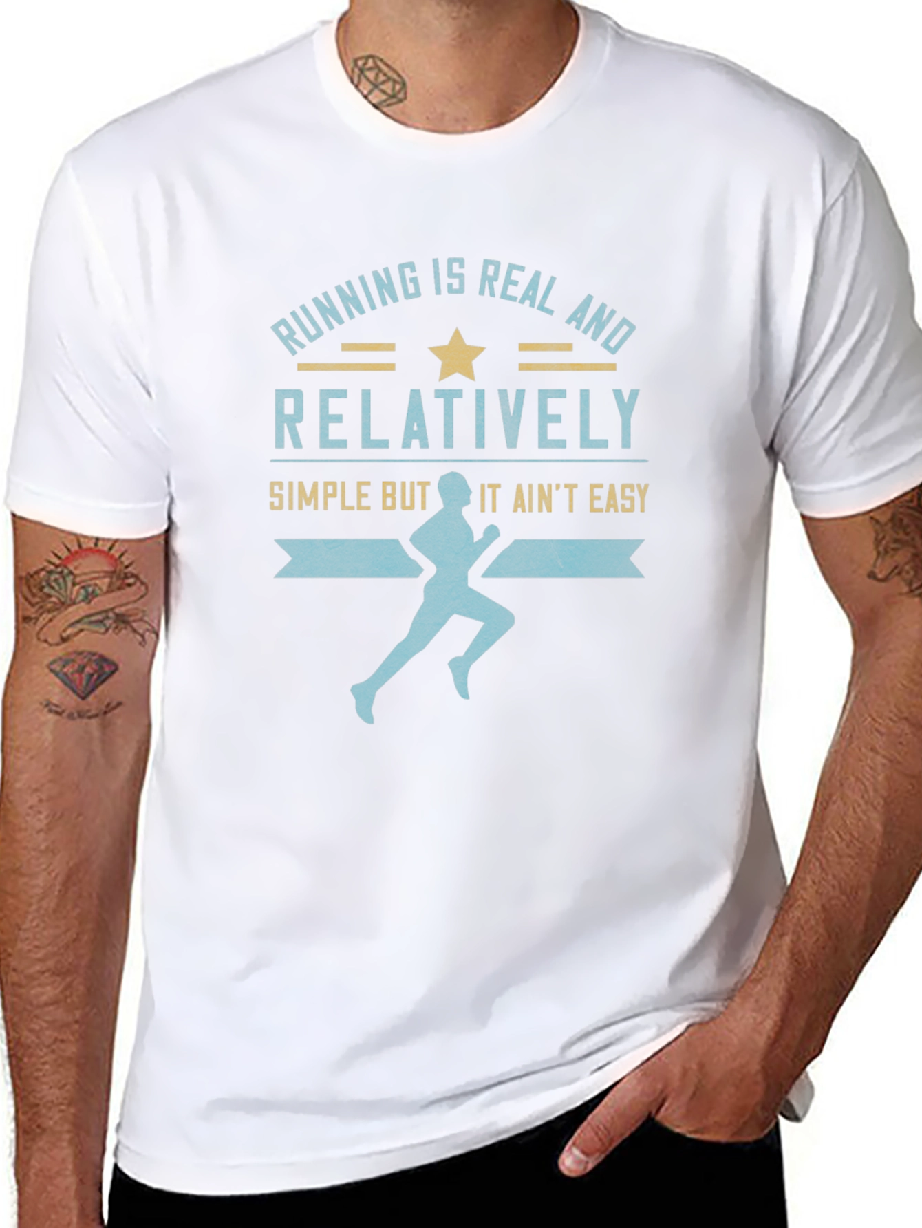 Black Running Is Real Men's Graphic T-Shirt view 8