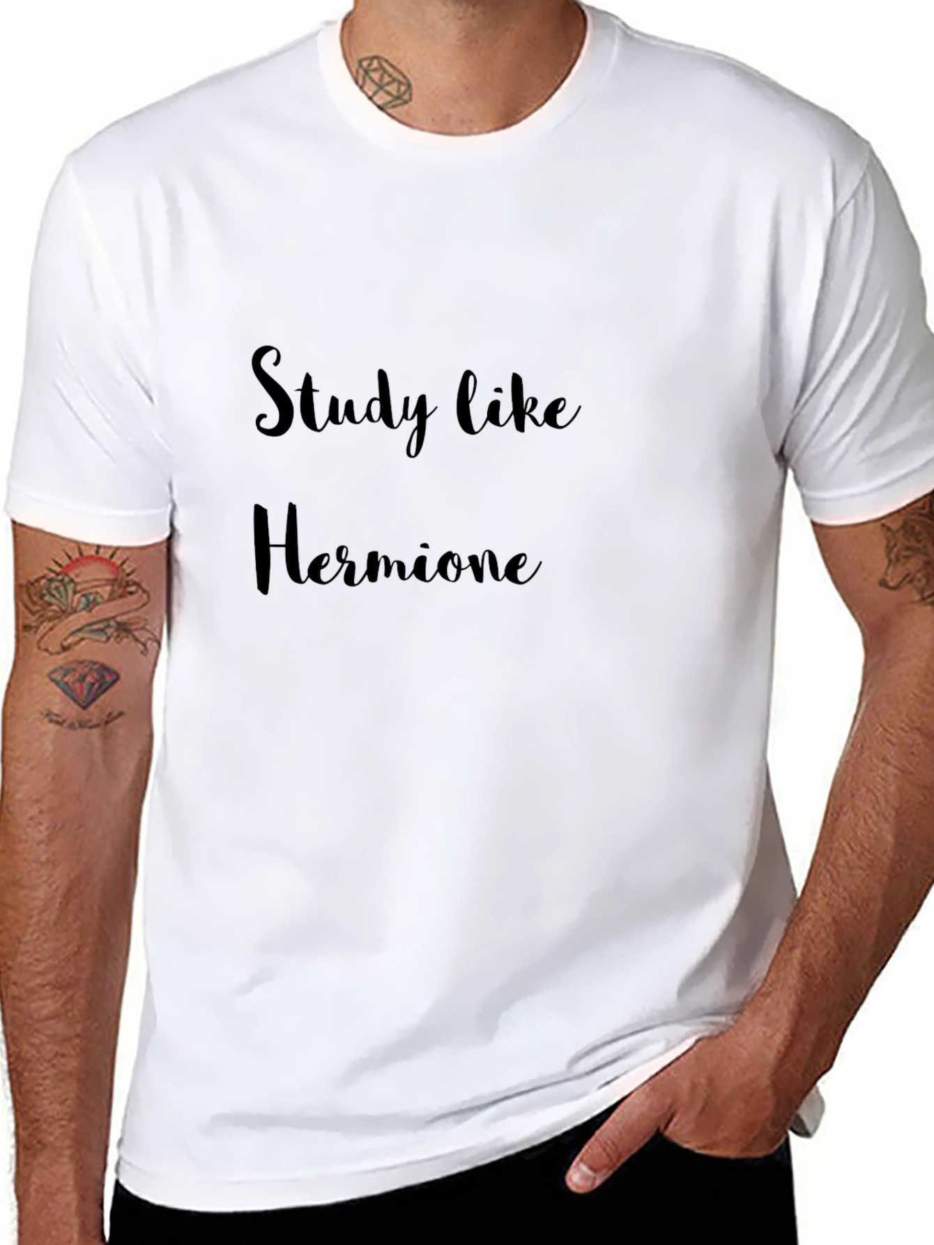 Black Study Like Hermione T-Shirt - Black Cotton Tee view 8