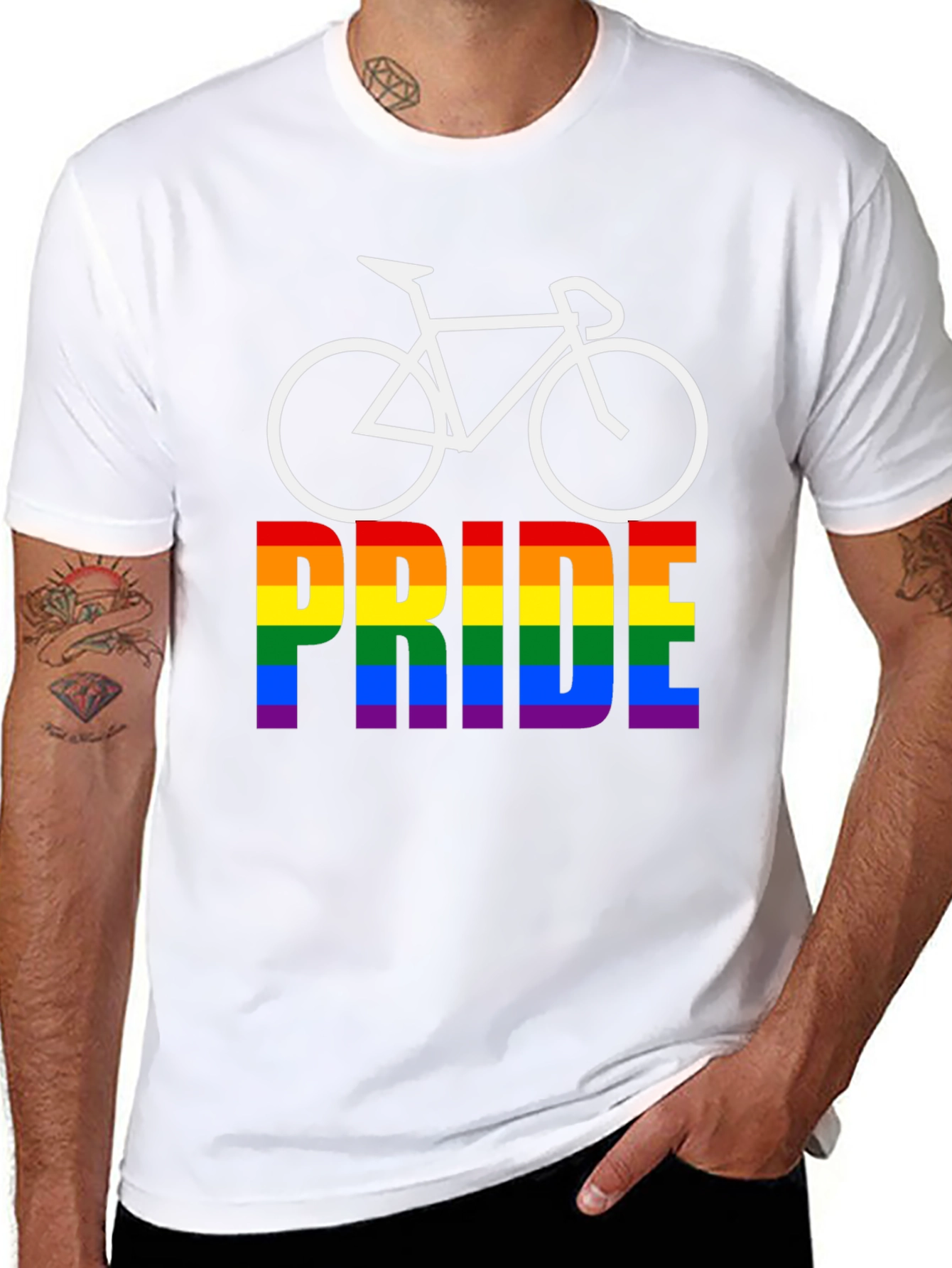 Black Pride Bicycle Black T-Shirt LGBTQ+ Rainbow view 8